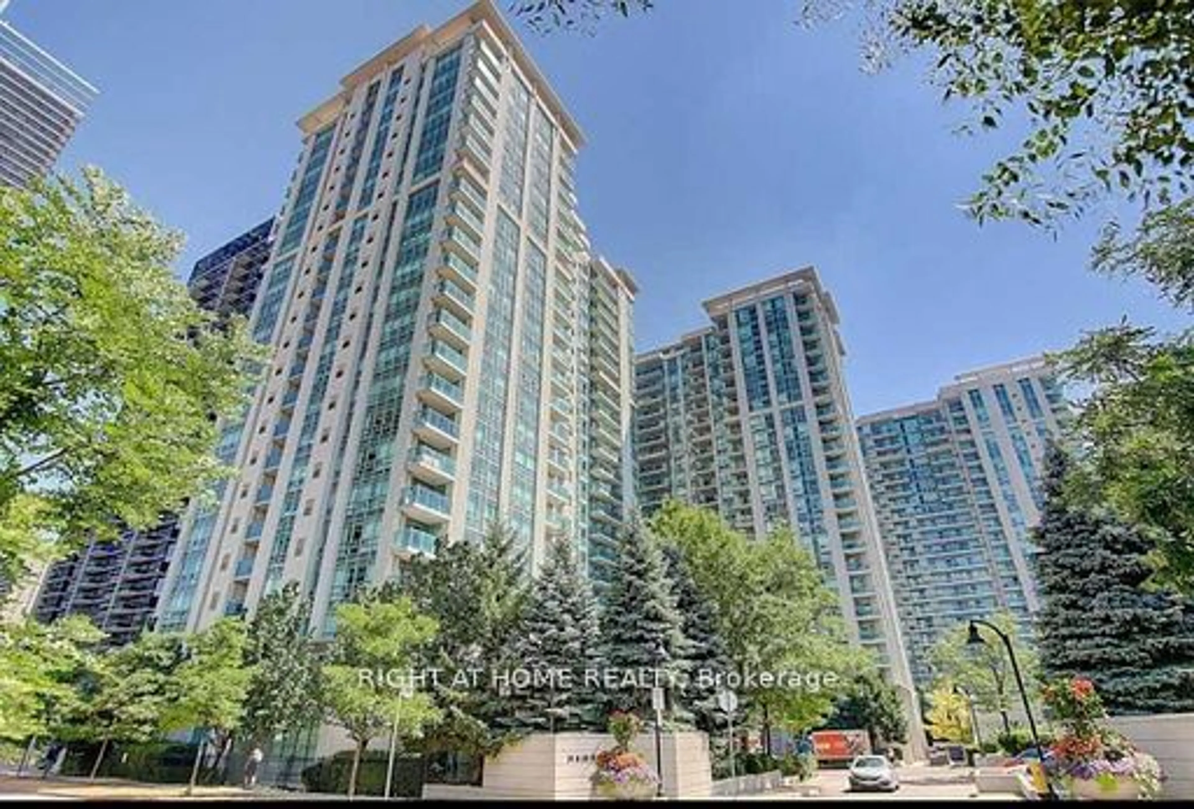 Patio, city buildings view from balcony for 35 Bales Ave #2105, Toronto Ontario M2N 7L7