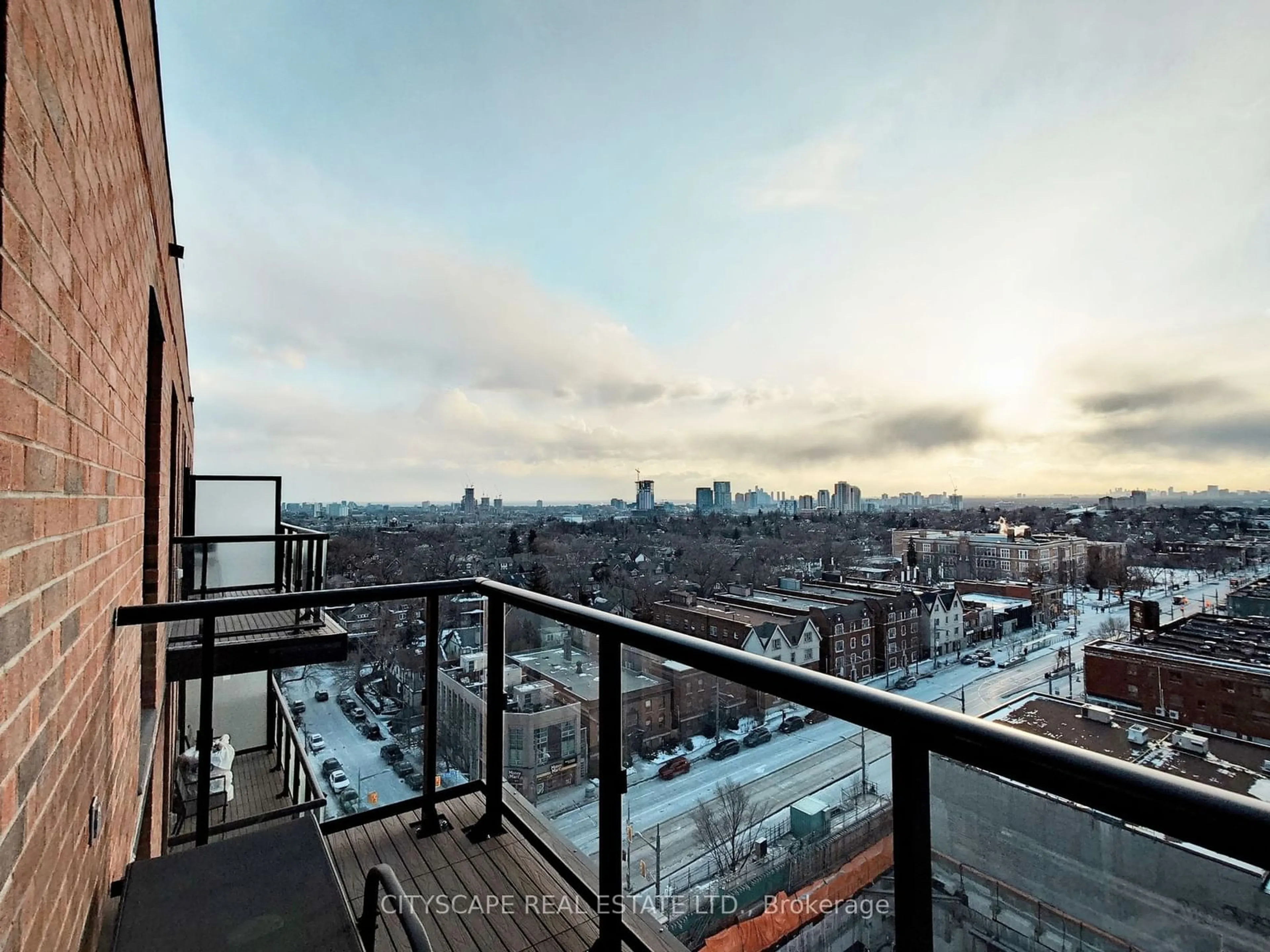 Balcony in the apartment, city buildings view from balcony for 185 ALBERTA Ave #1210, Toronto Ontario M6C 0A5