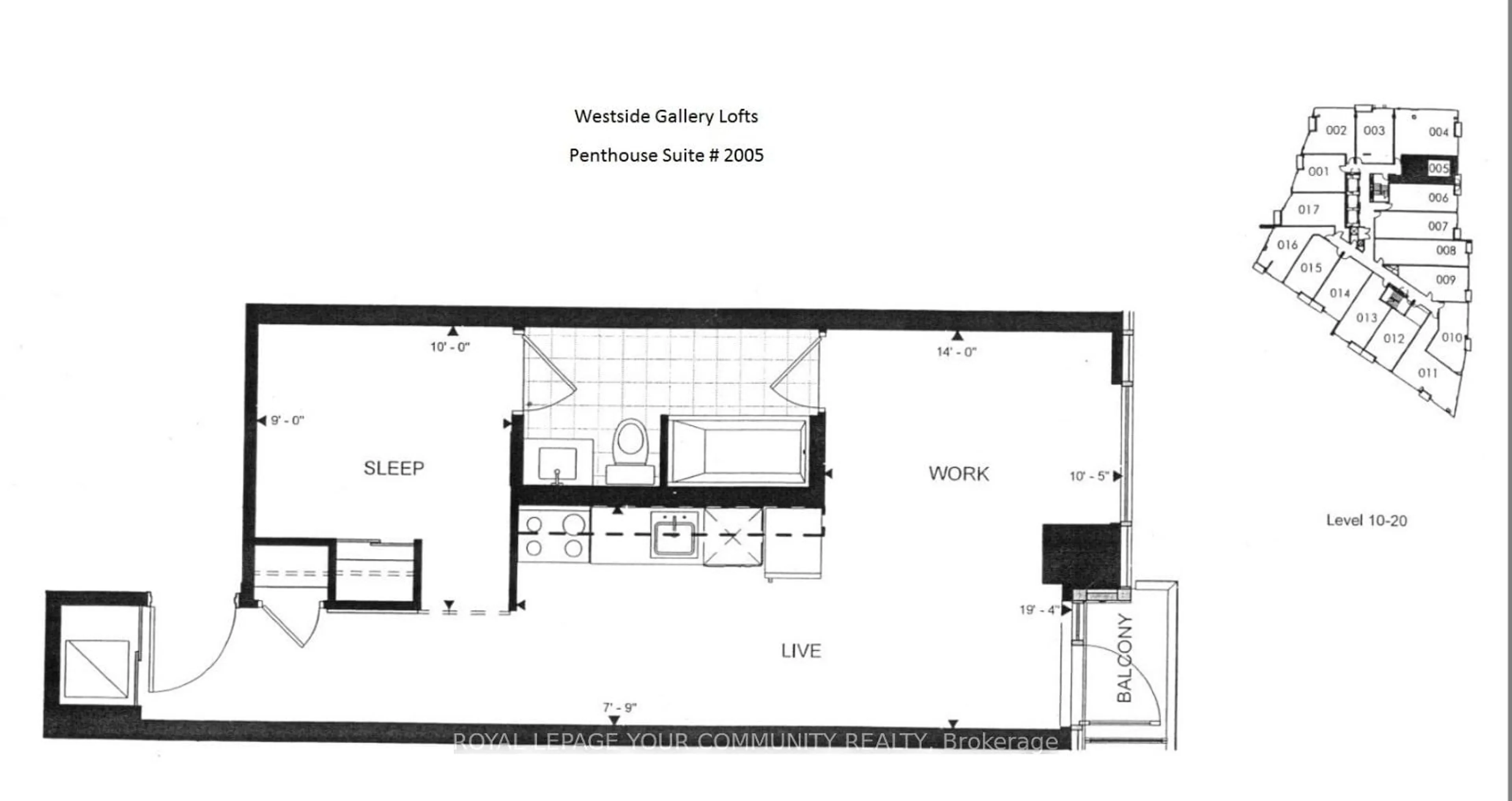 Floor plan for 150 Sudbury St #2005, Toronto Ontario M6J 3S8