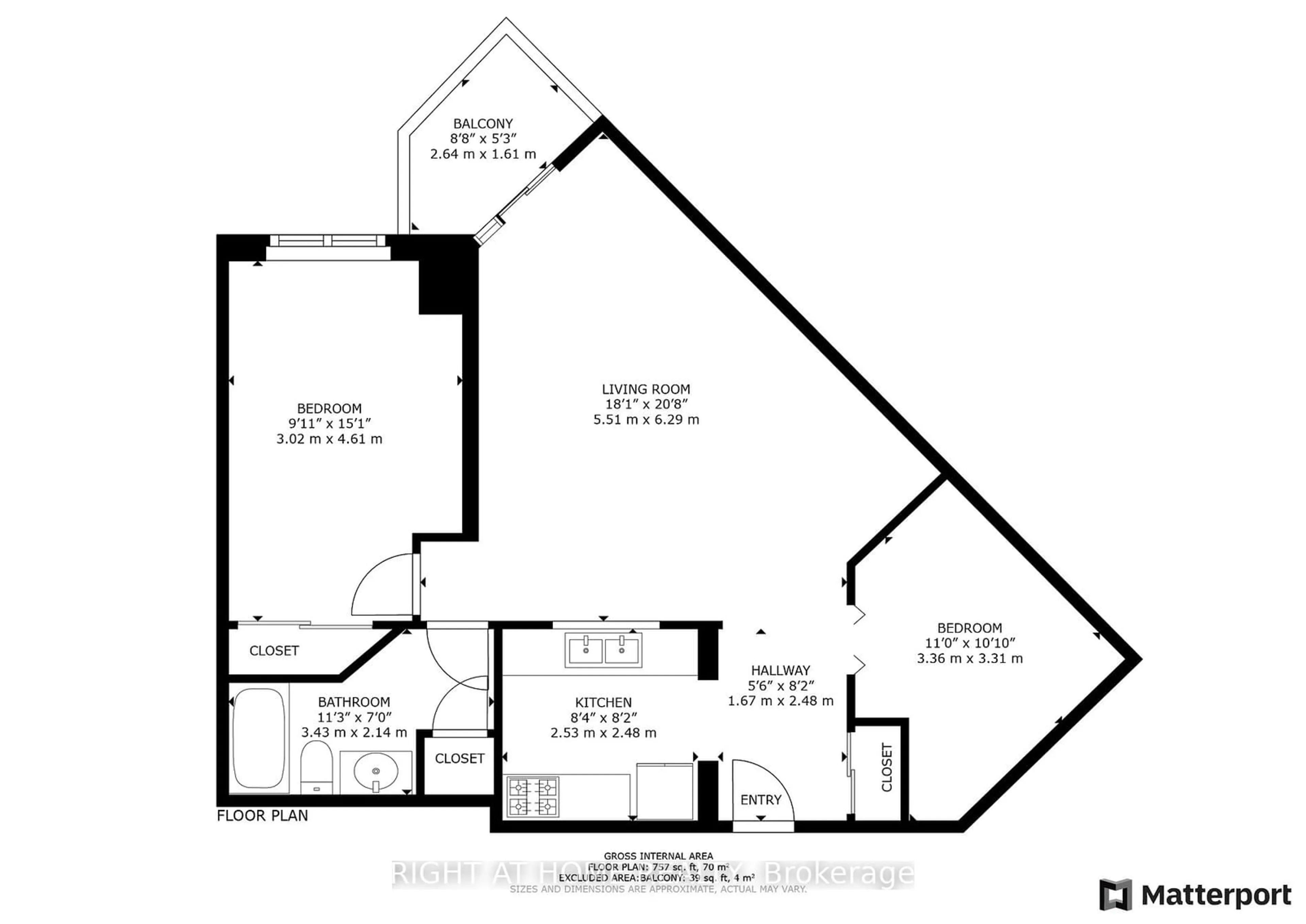 Floor plan for 650 Lawrence Ave #405, Toronto Ontario M6A 3E8