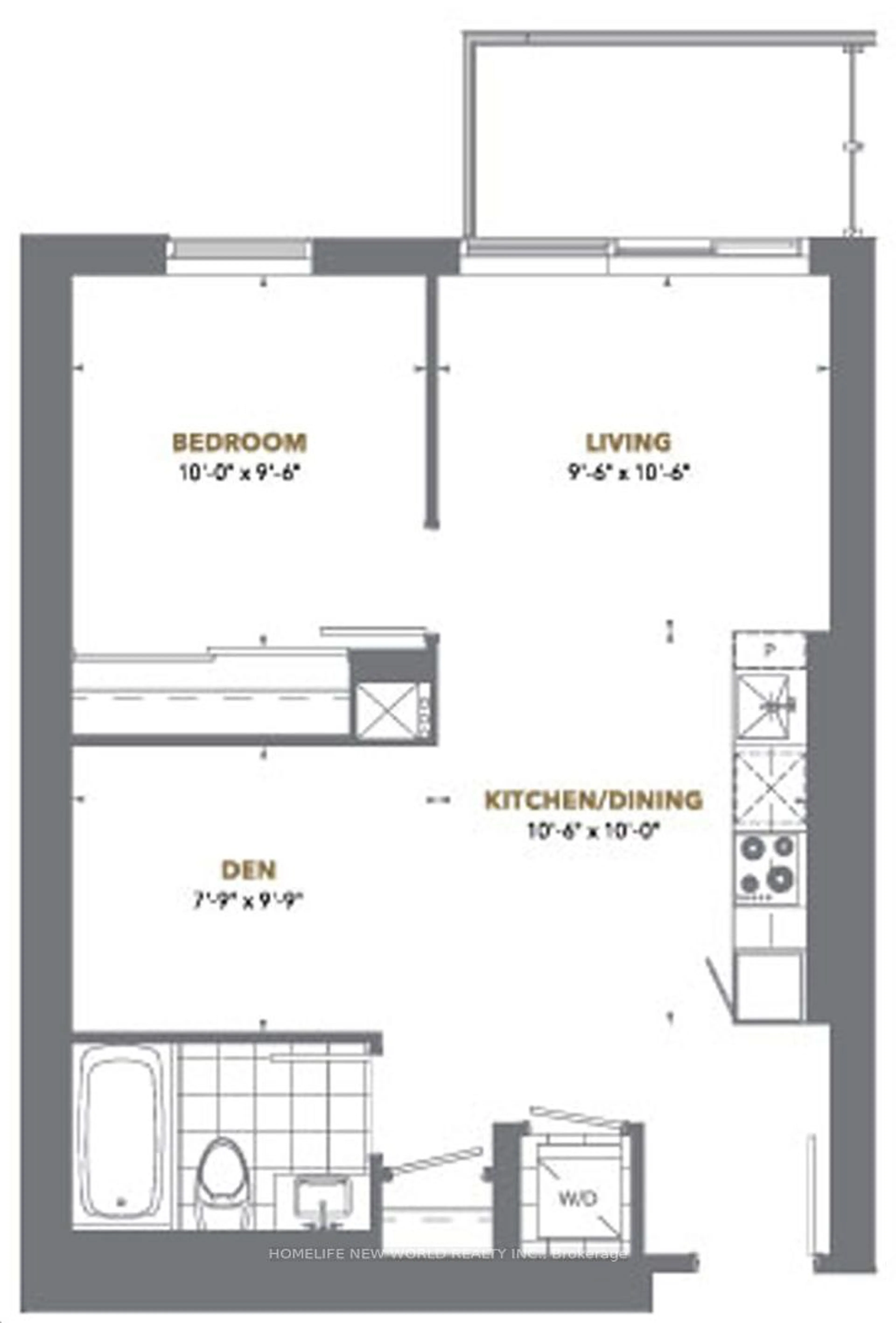 Floor plan for 28 Freeland St #4106, Toronto Ontario M5E 0E3