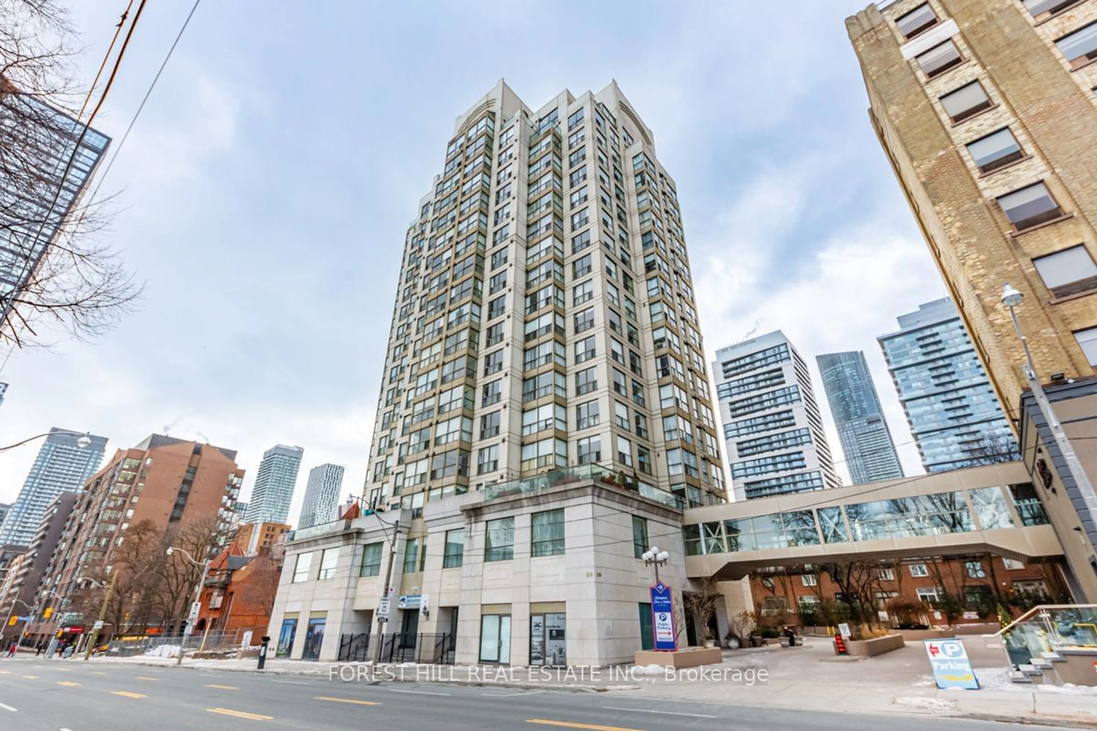 Patio, city buildings view from balcony for 298 Jarvis Rd #806, Toronto Ontario M5B 2M4