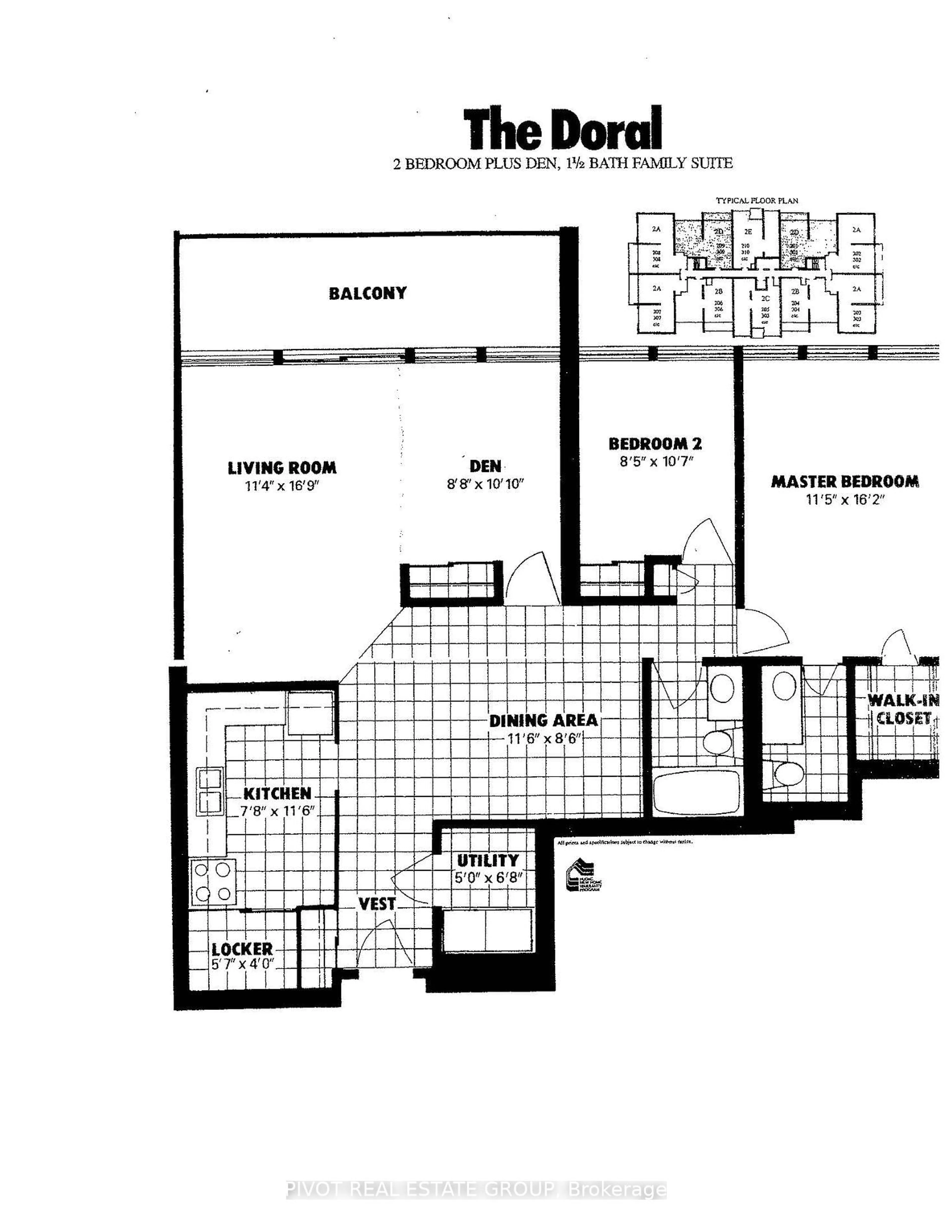 Floor plan for 3300 Don Mills Rd #2001, Toronto Ontario M2J 4X7