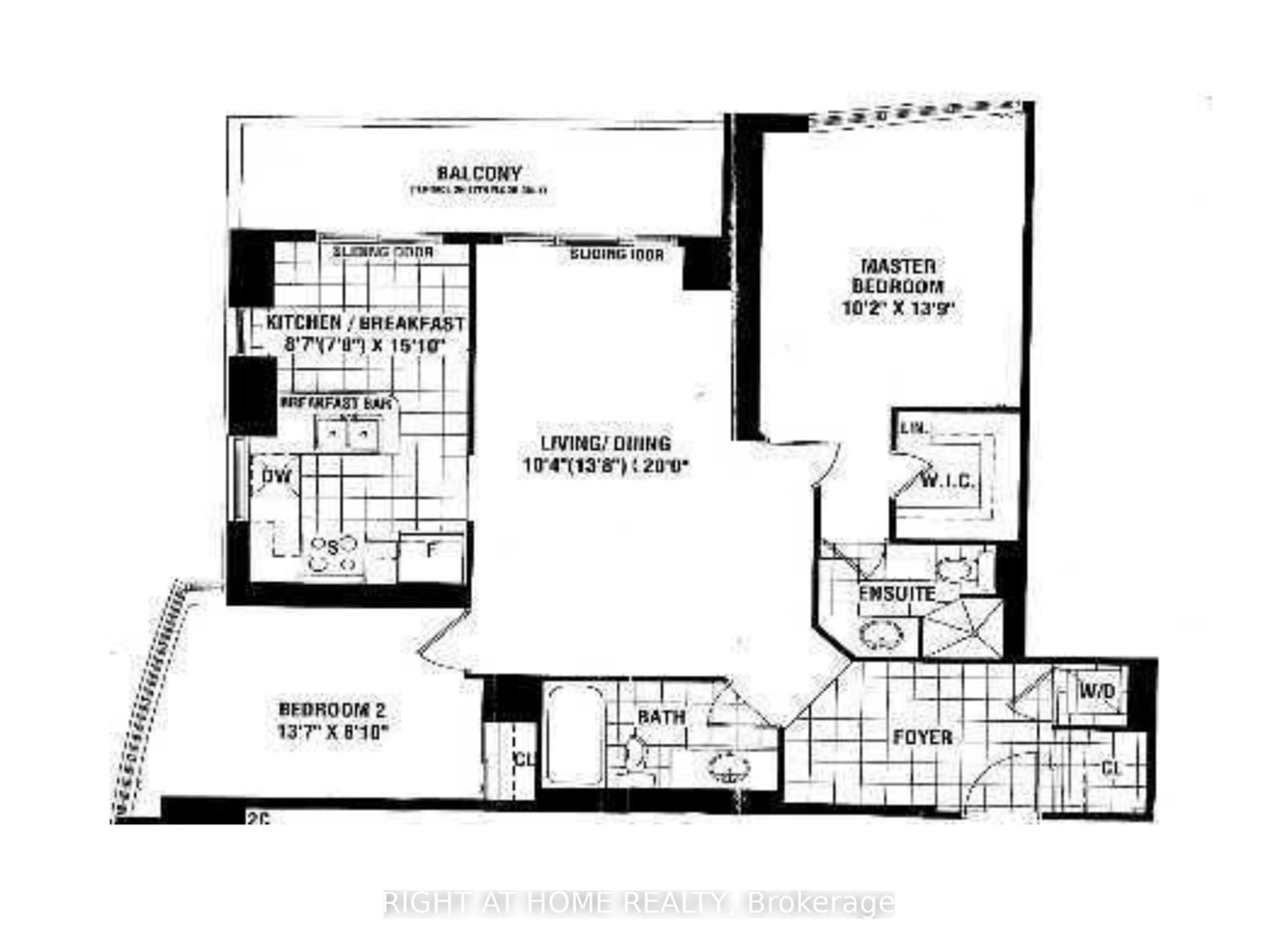 Floor plan for 23 Hollywood Ave #808, Toronto Ontario M2N 7L8