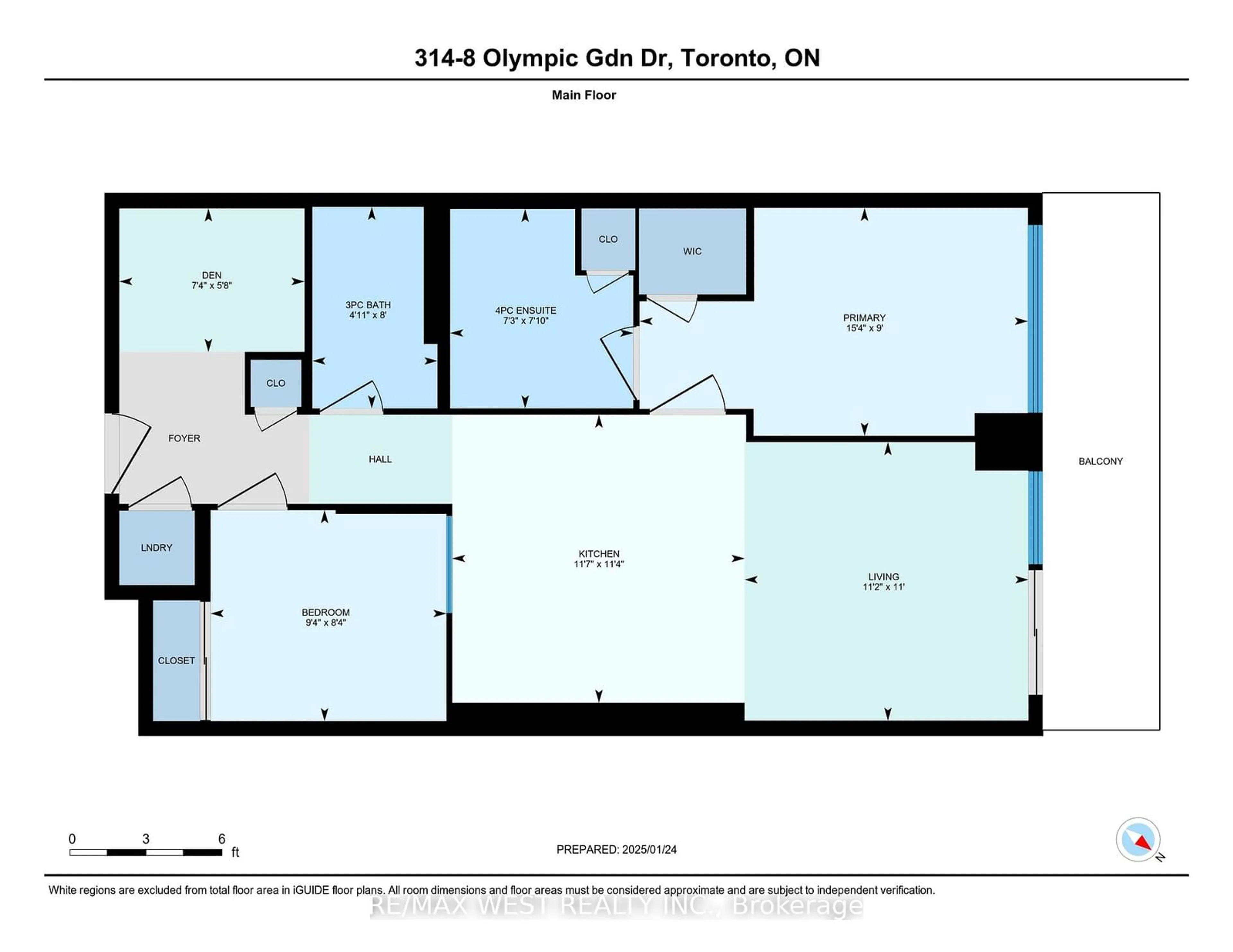 Floor plan for 8 Olympic Garden Dr #314, Toronto Ontario M2M 0B9