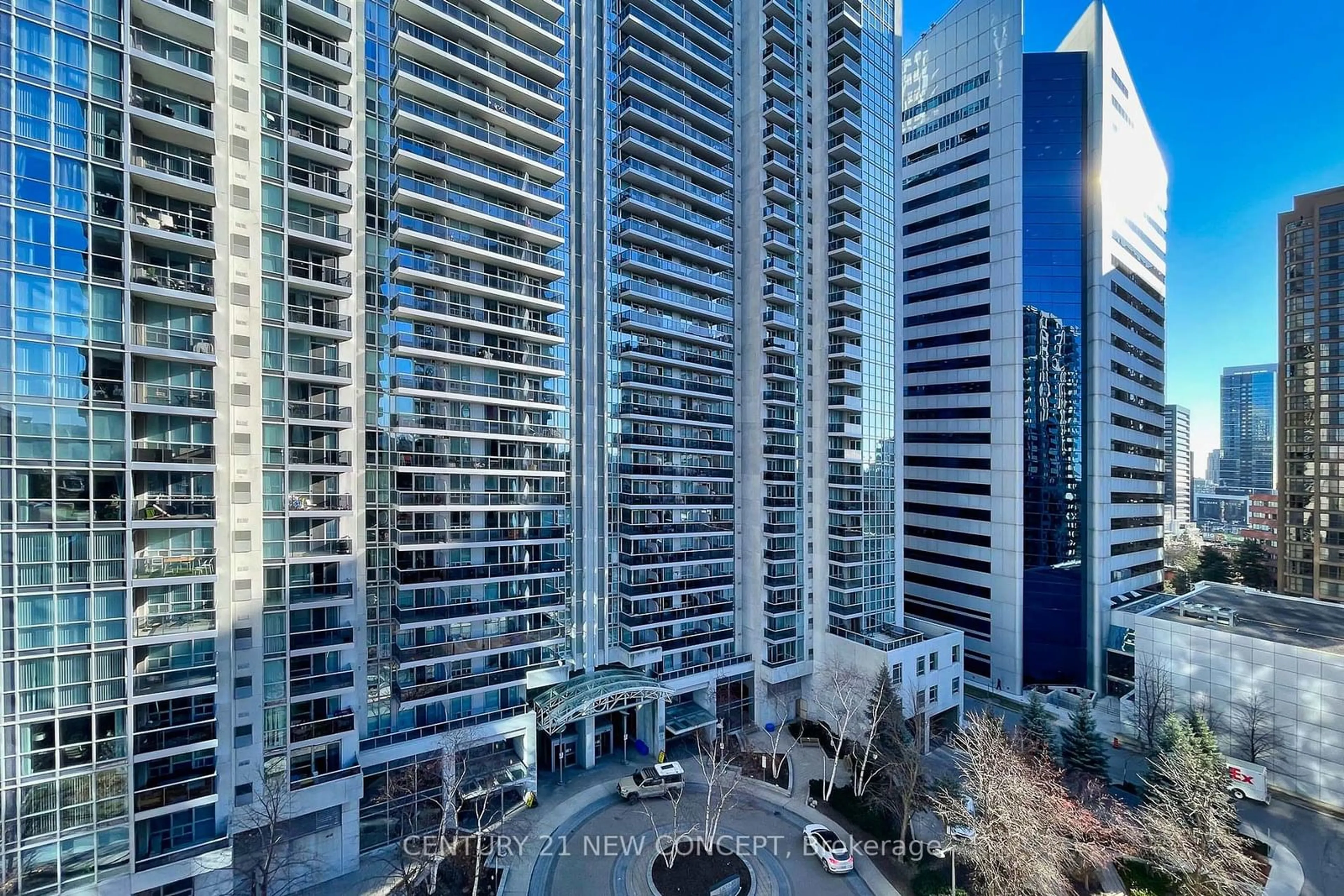 A pic from outside/outdoor area/front of a property/back of a property/a pic from drone, city buildings view from balcony for 155 beecroft Rd #1112, Toronto Ontario M2N 7C6