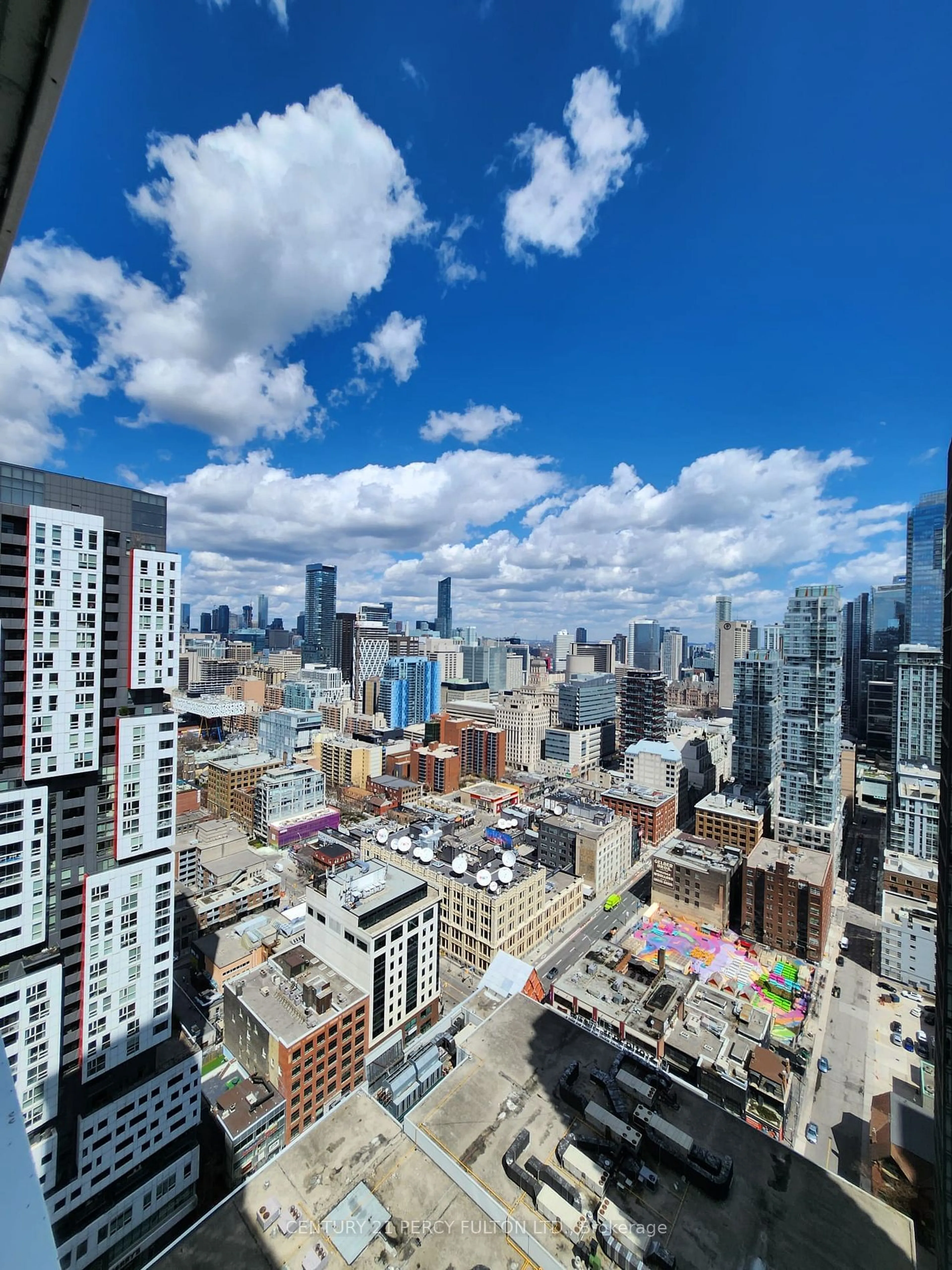 A pic from outside/outdoor area/front of a property/back of a property/a pic from drone, city buildings view from balcony for 38 Widmer St #4205, Toronto Ontario M5V 0P7