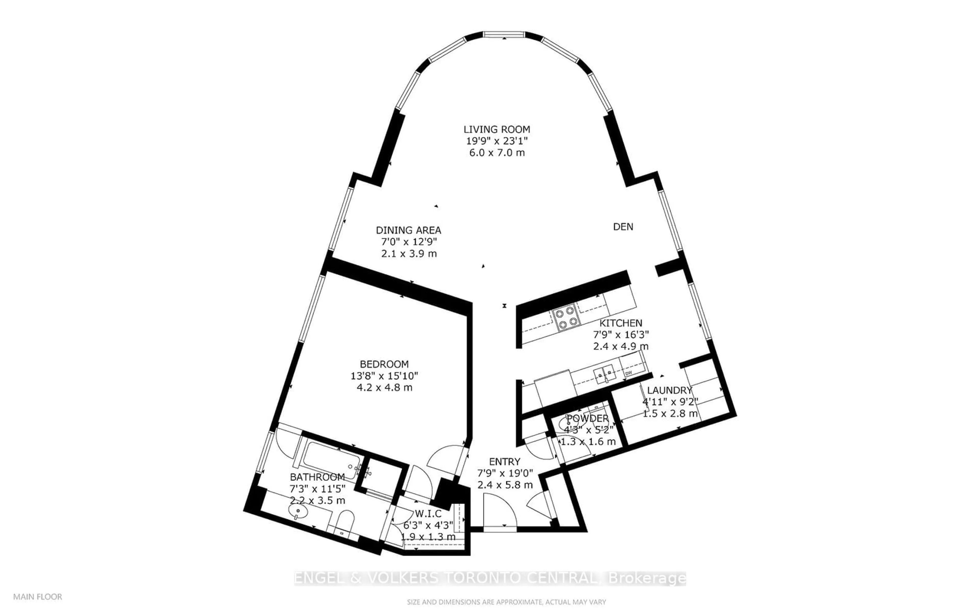 Floor plan for 25 The Esplanade #2904, Toronto Ontario M5E 1W5