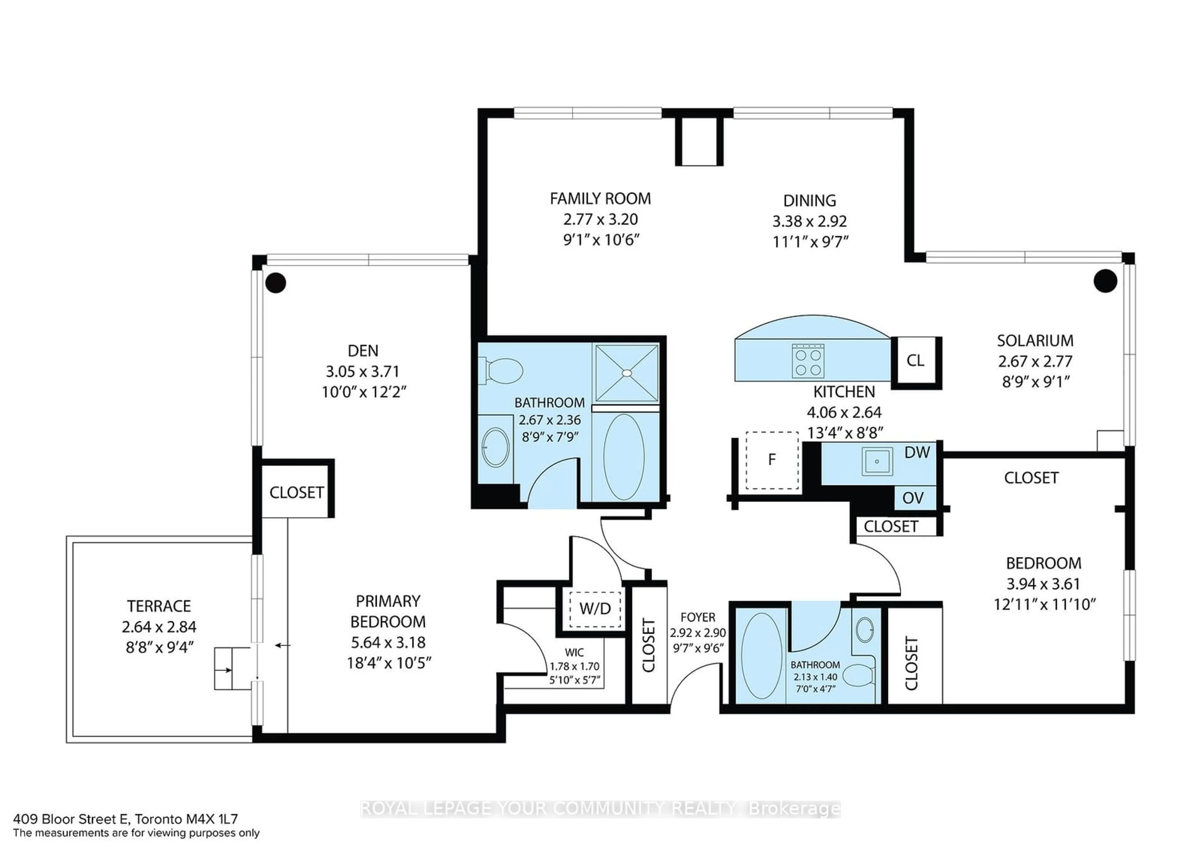 Floor plan for 409 Bloor St #602, Toronto Ontario M4W 3T2