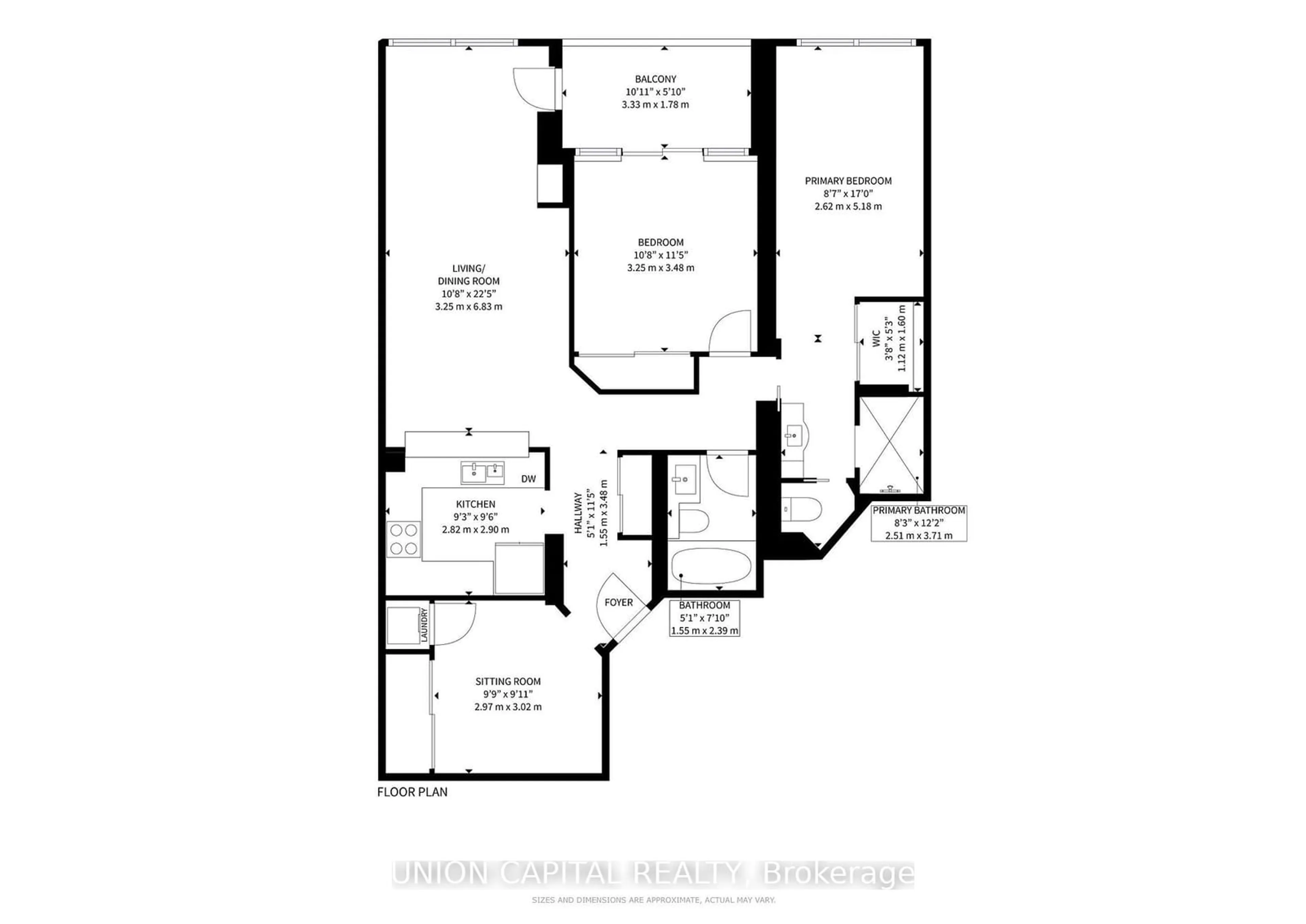 Floor plan for 28 Hollywood Ave #1008, Toronto Ontario M2N 6S4