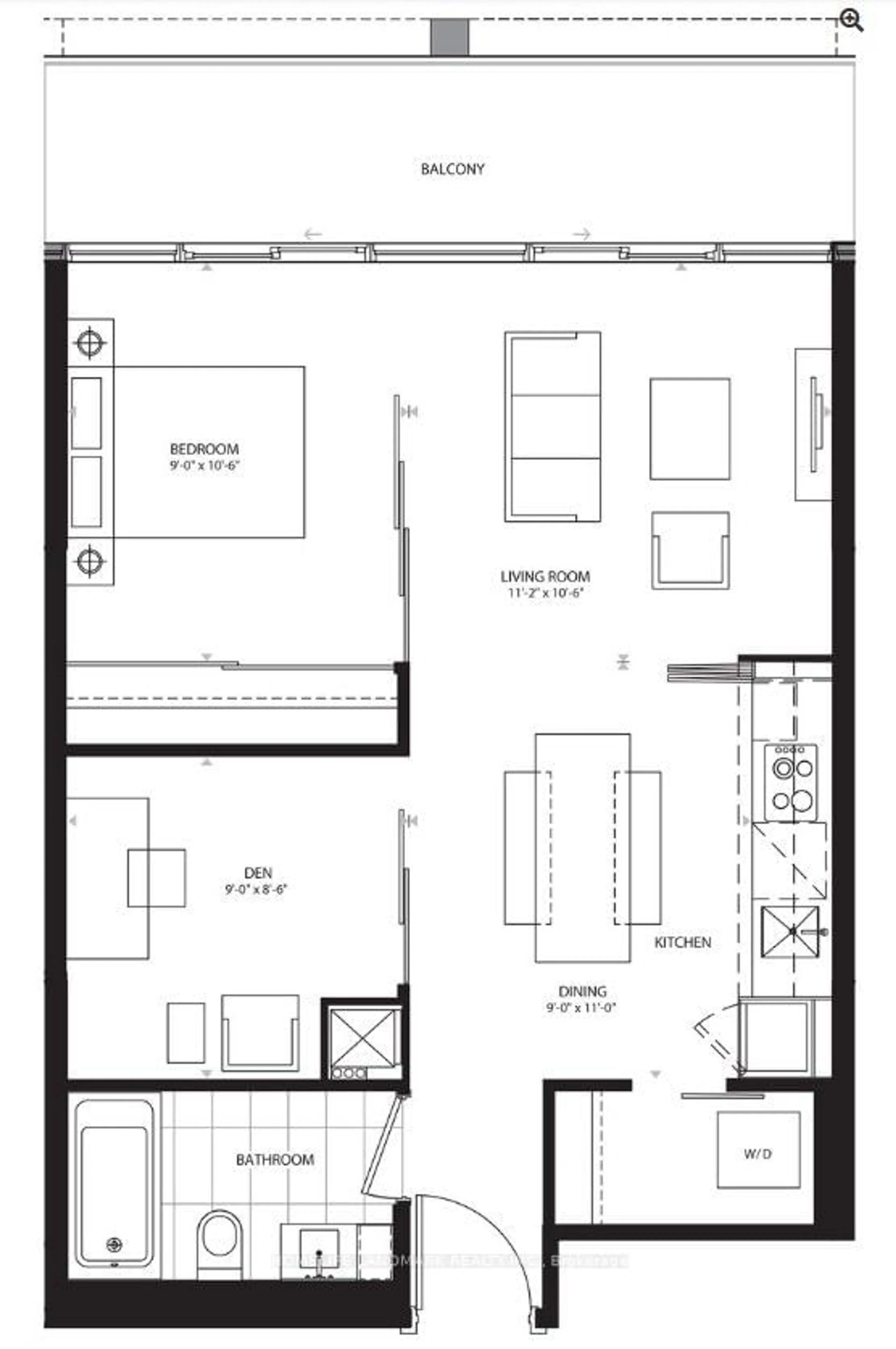 Floor plan for 125 Peter St #1104, Toronto Ontario M5V 0M3