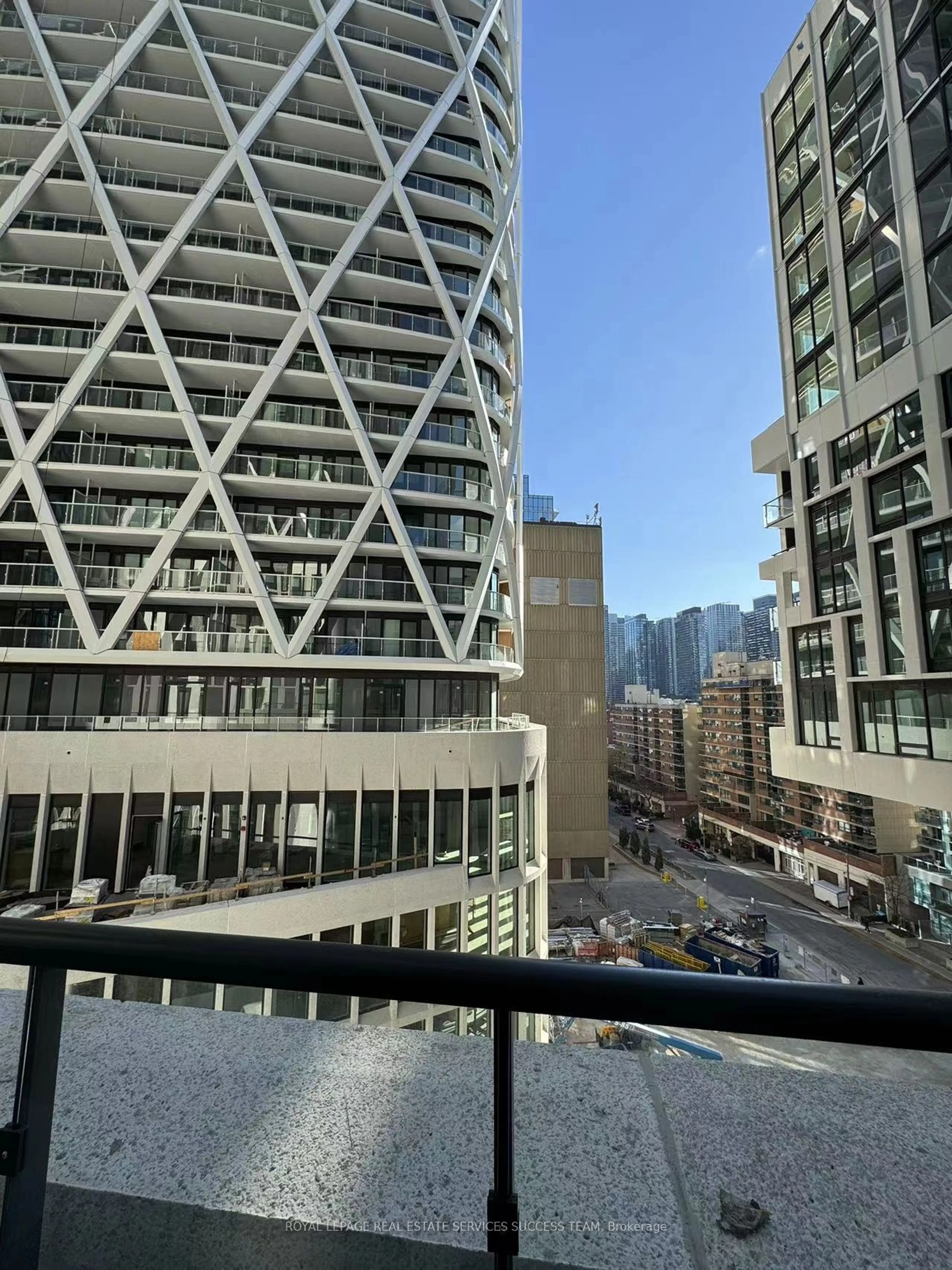 Balcony in the apartment, city buildings view from balcony for 238 Simcoe St St #708, Toronto Ontario M5T 1T4