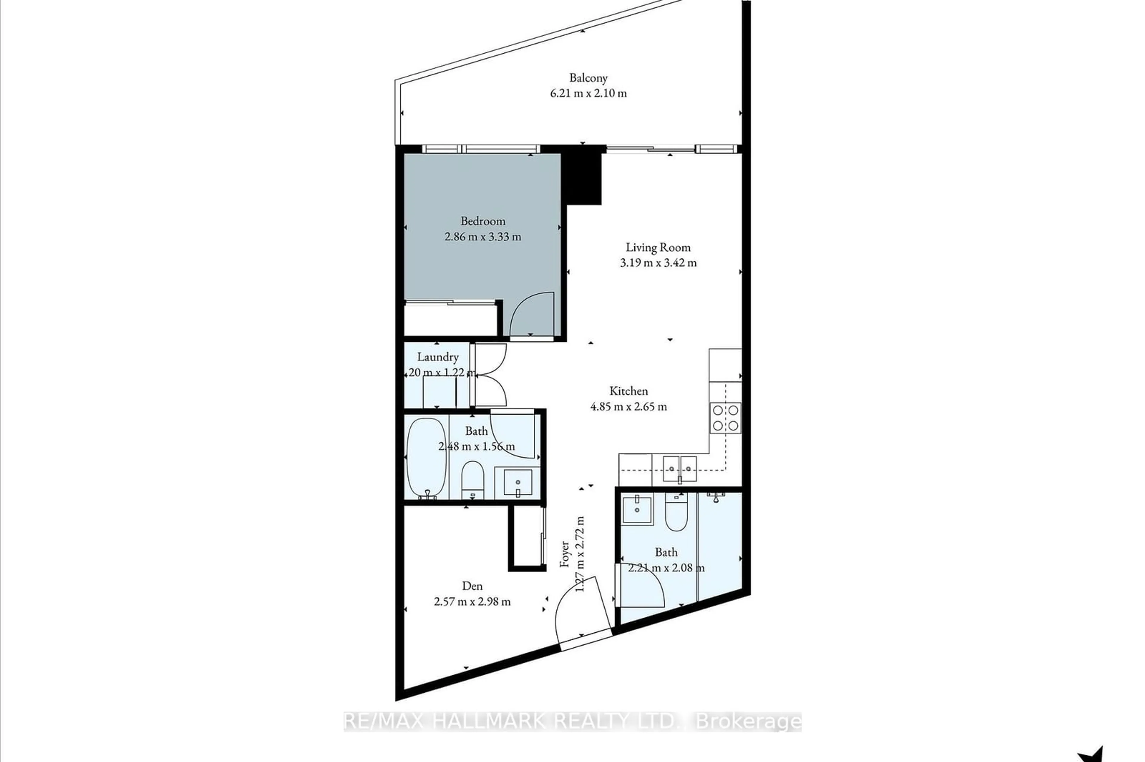 Floor plan for 50 Ordnance St #323, Toronto Ontario M6K 0C8