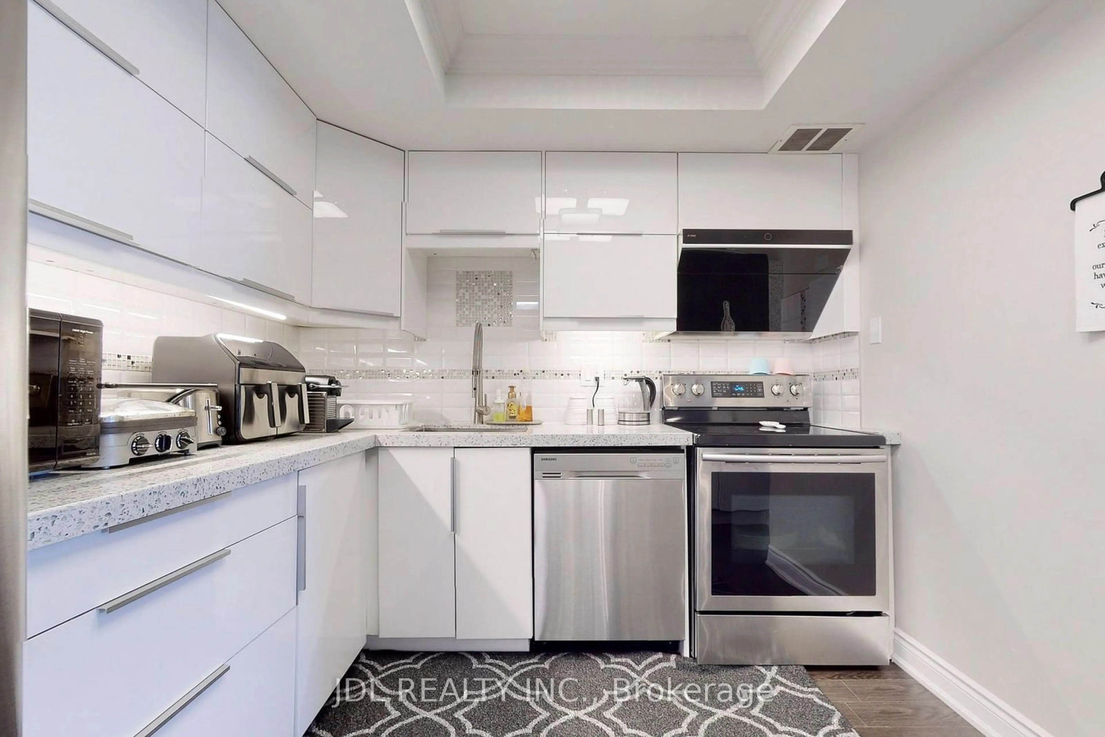 Contemporary kitchen, ceramic/tile floor for 3303 Don Mills Rd #2405, Toronto Ontario M2J 4T6