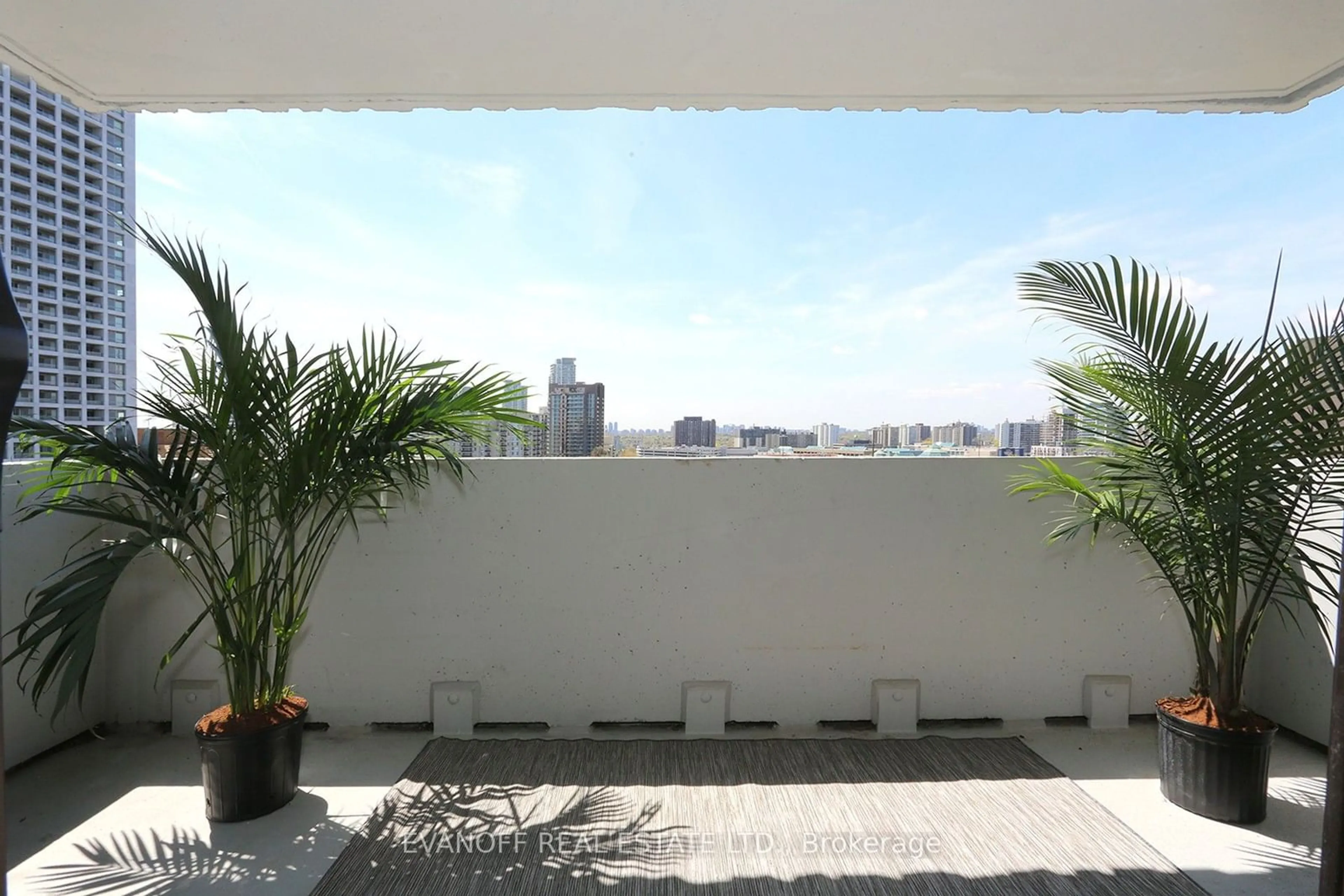 Balcony in the apartment, city buildings view from balcony for 1900 Sheppard Ave #1503, Toronto Ontario M2J 4T4