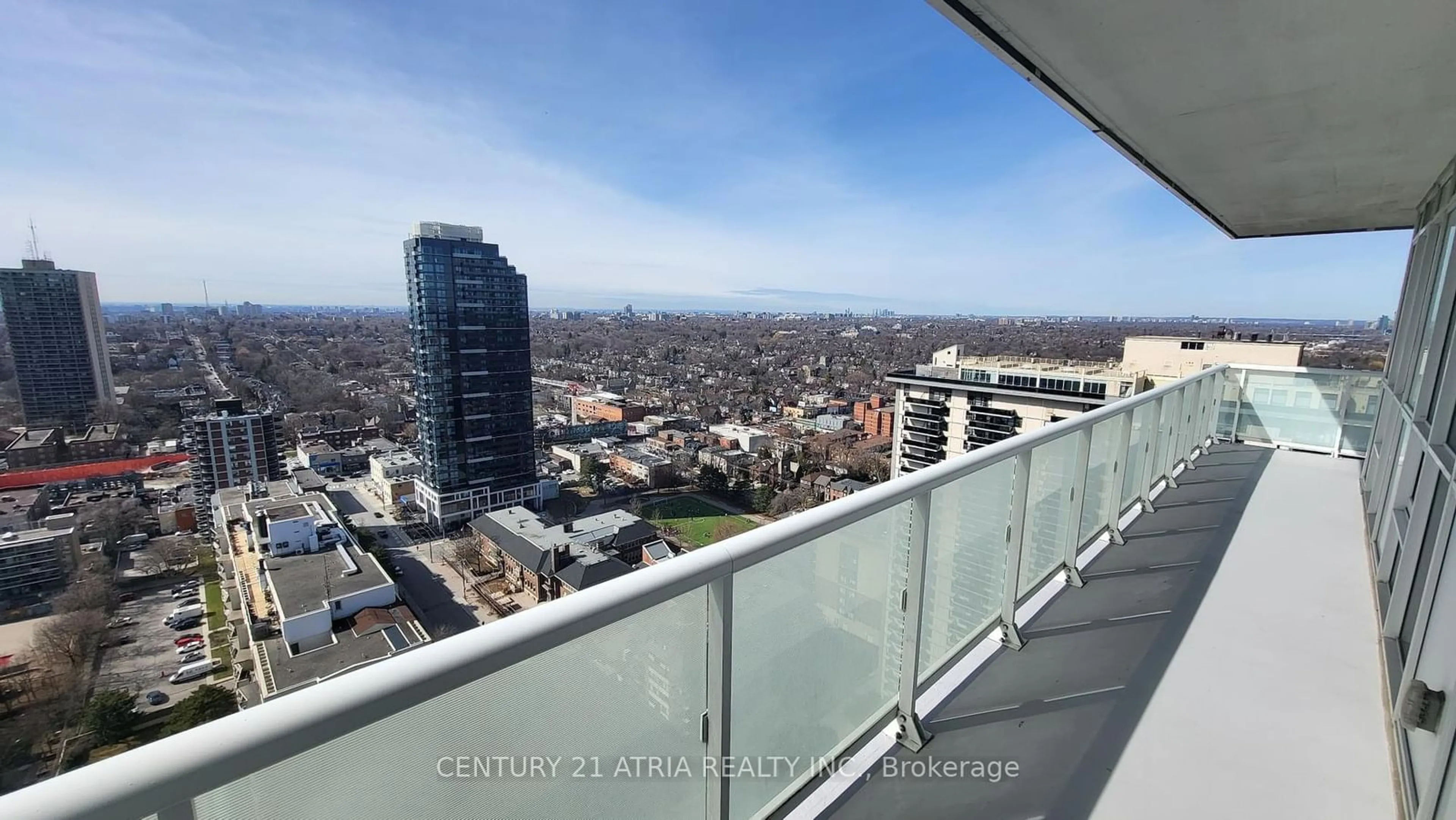 Balcony in the apartment, city buildings view from balcony for 101 Erskine Ave #2715, Toronto Ontario M4P 0C5