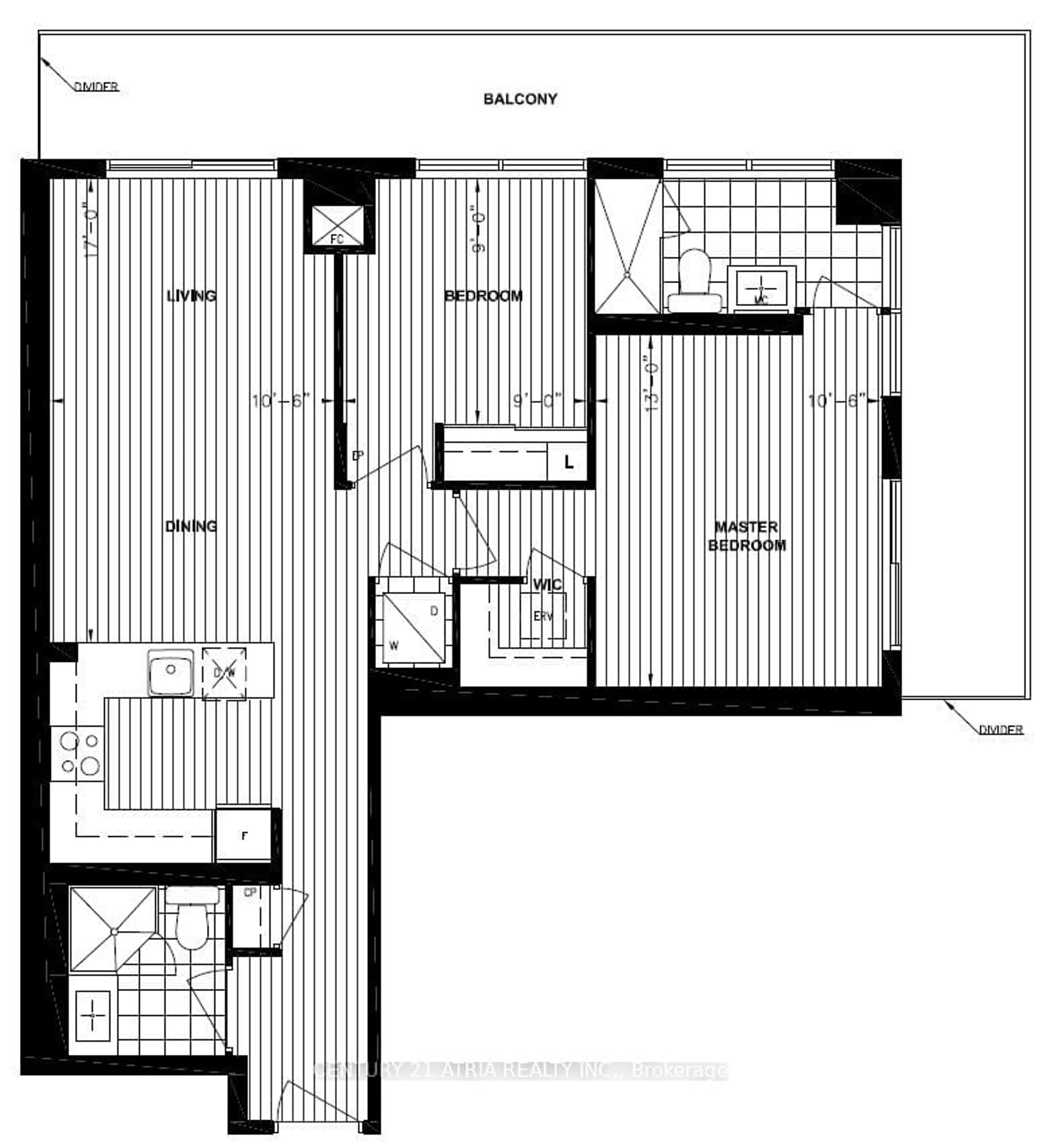 Floor plan for 101 Erskine Ave #2715, Toronto Ontario M4P 0C5