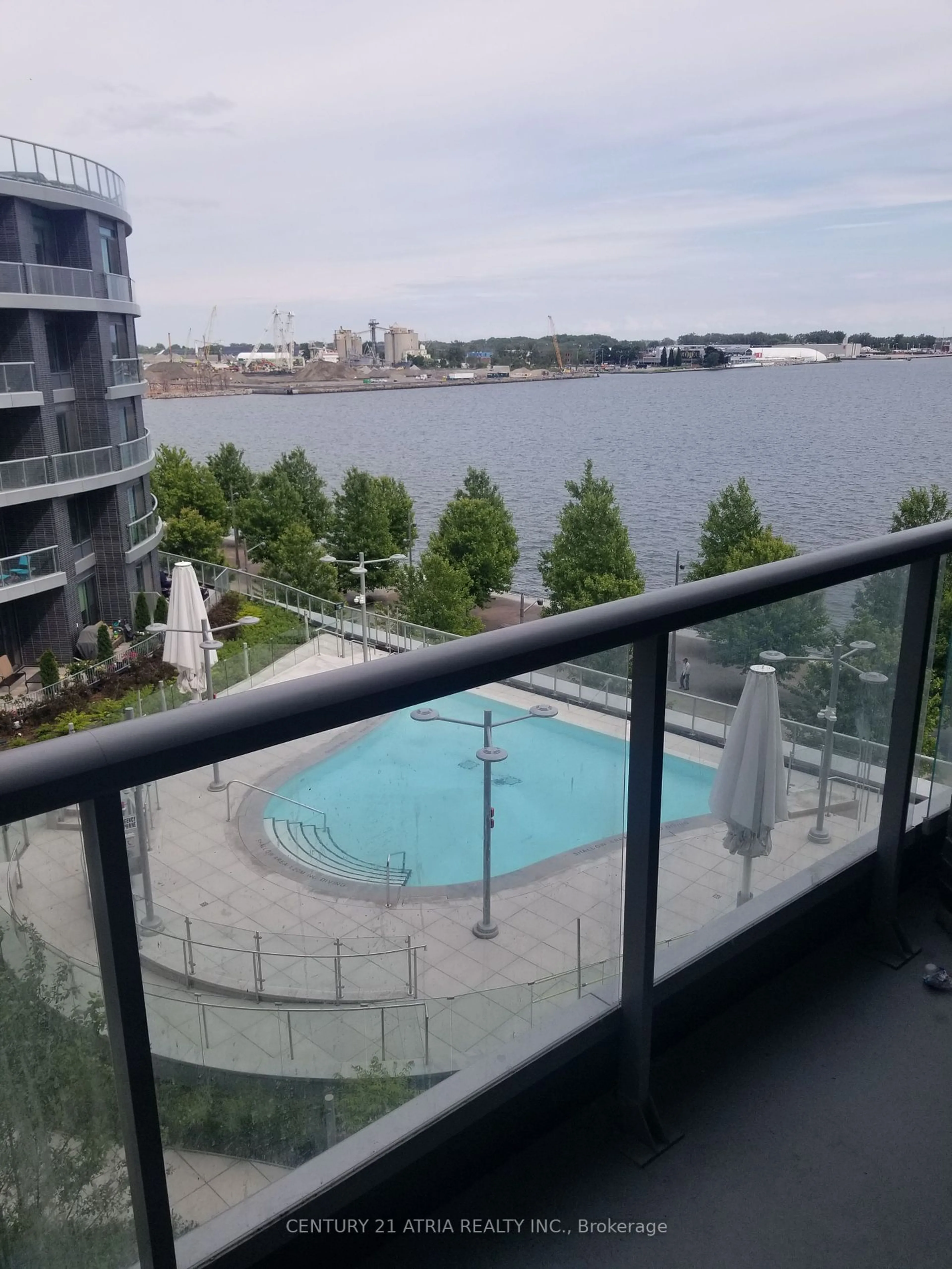 Balcony in the apartment, water/lake/river/ocean view for 1 Edgewater Dr #505, Toronto Ontario M5A 0L1