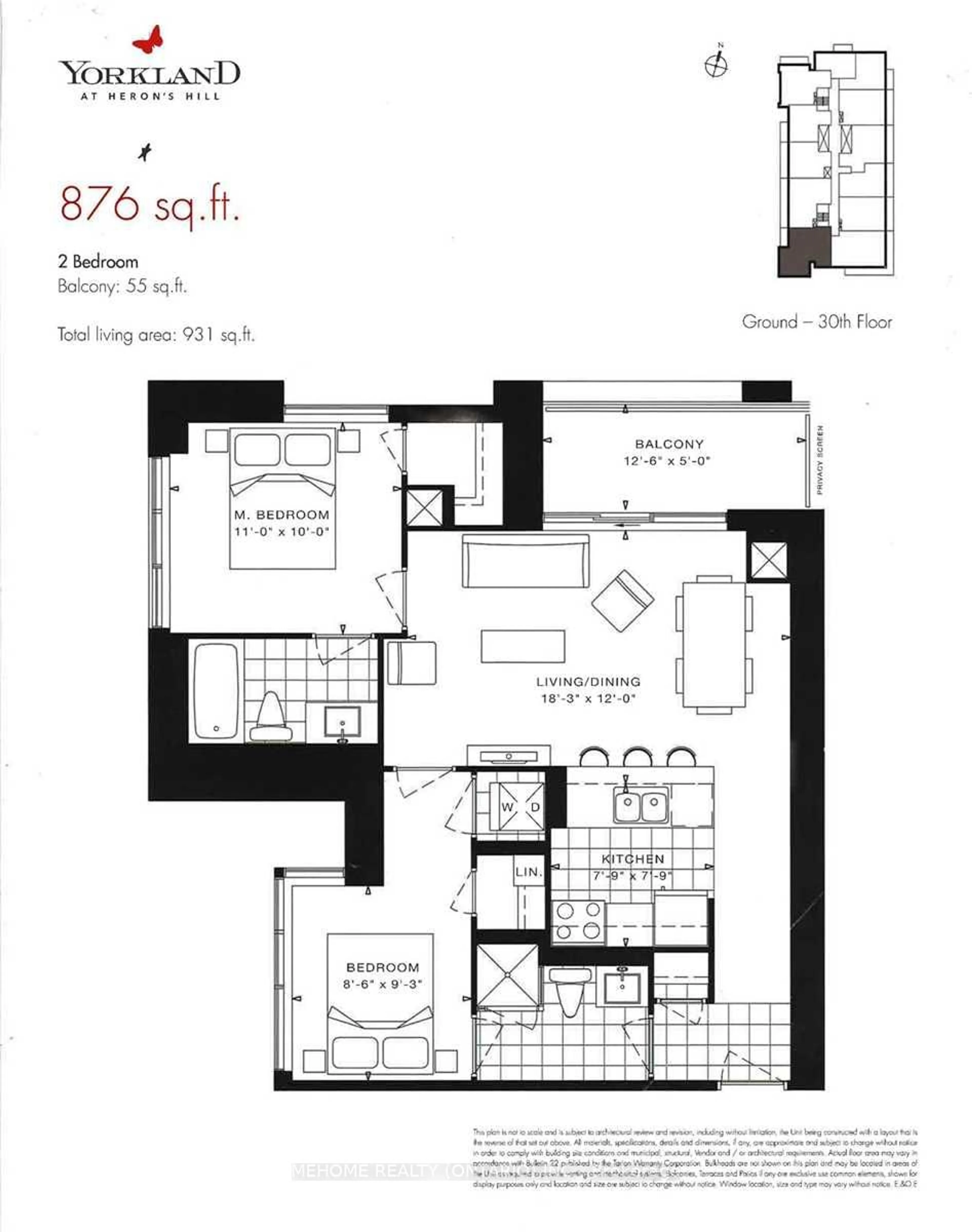 Floor plan for 275 Yorkland Rd #2610, Toronto Ontario M2J 0B4