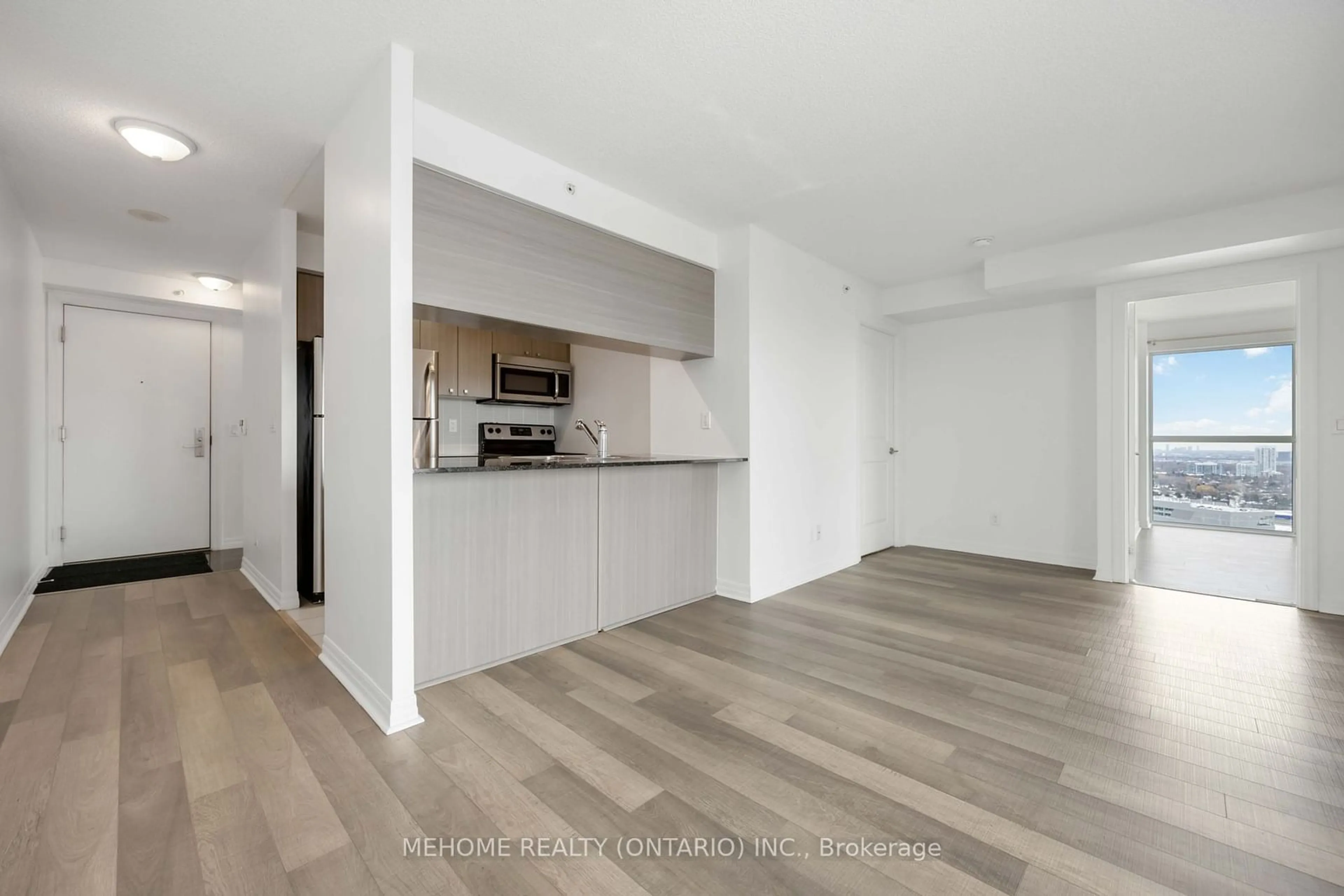 Open concept kitchen, wood/laminate floor for 275 Yorkland Rd #2610, Toronto Ontario M2J 0B4