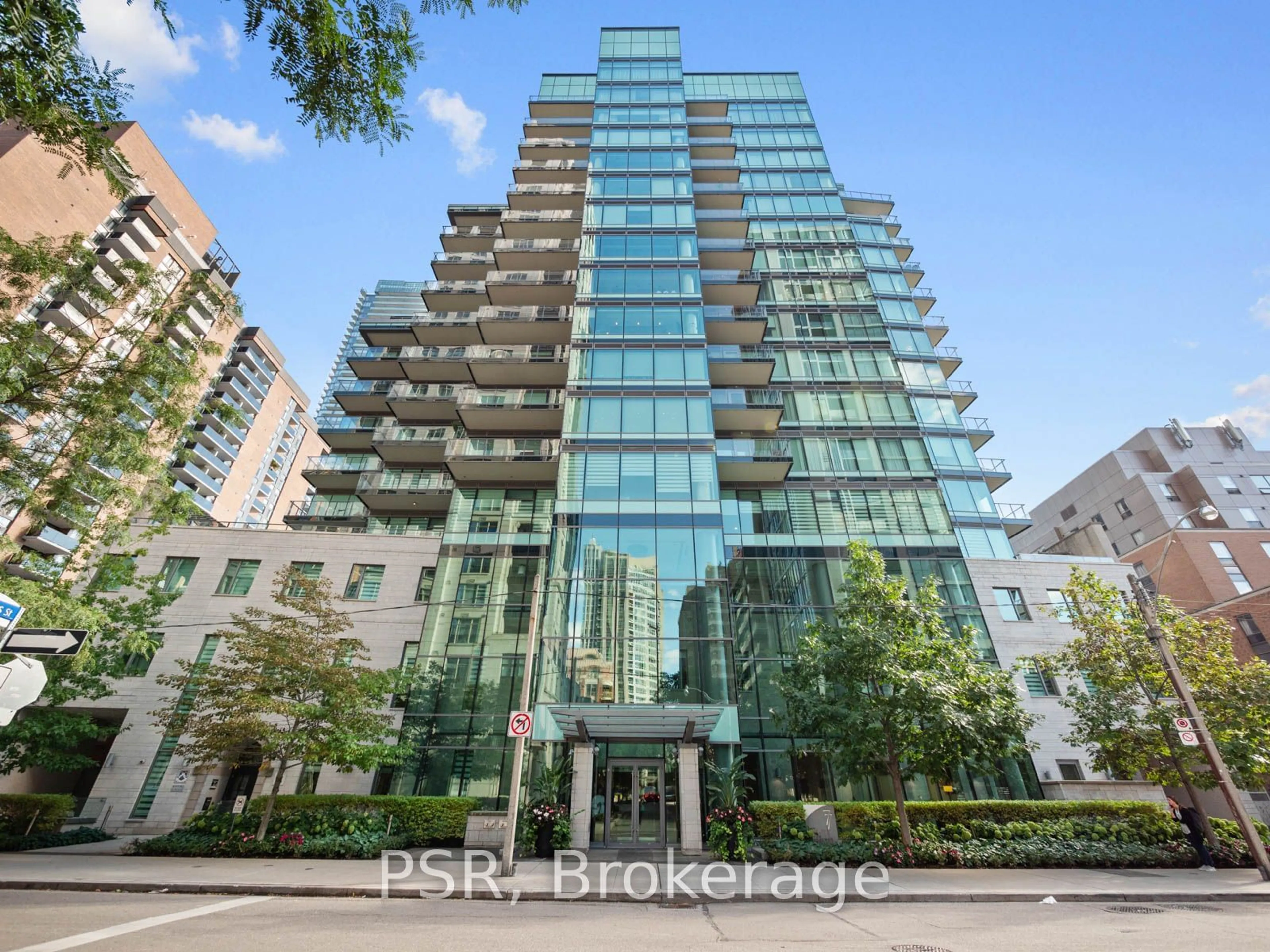 A pic from outside/outdoor area/front of a property/back of a property/a pic from drone, building for 77 Charles St #906, Toronto Ontario M5S 1K5