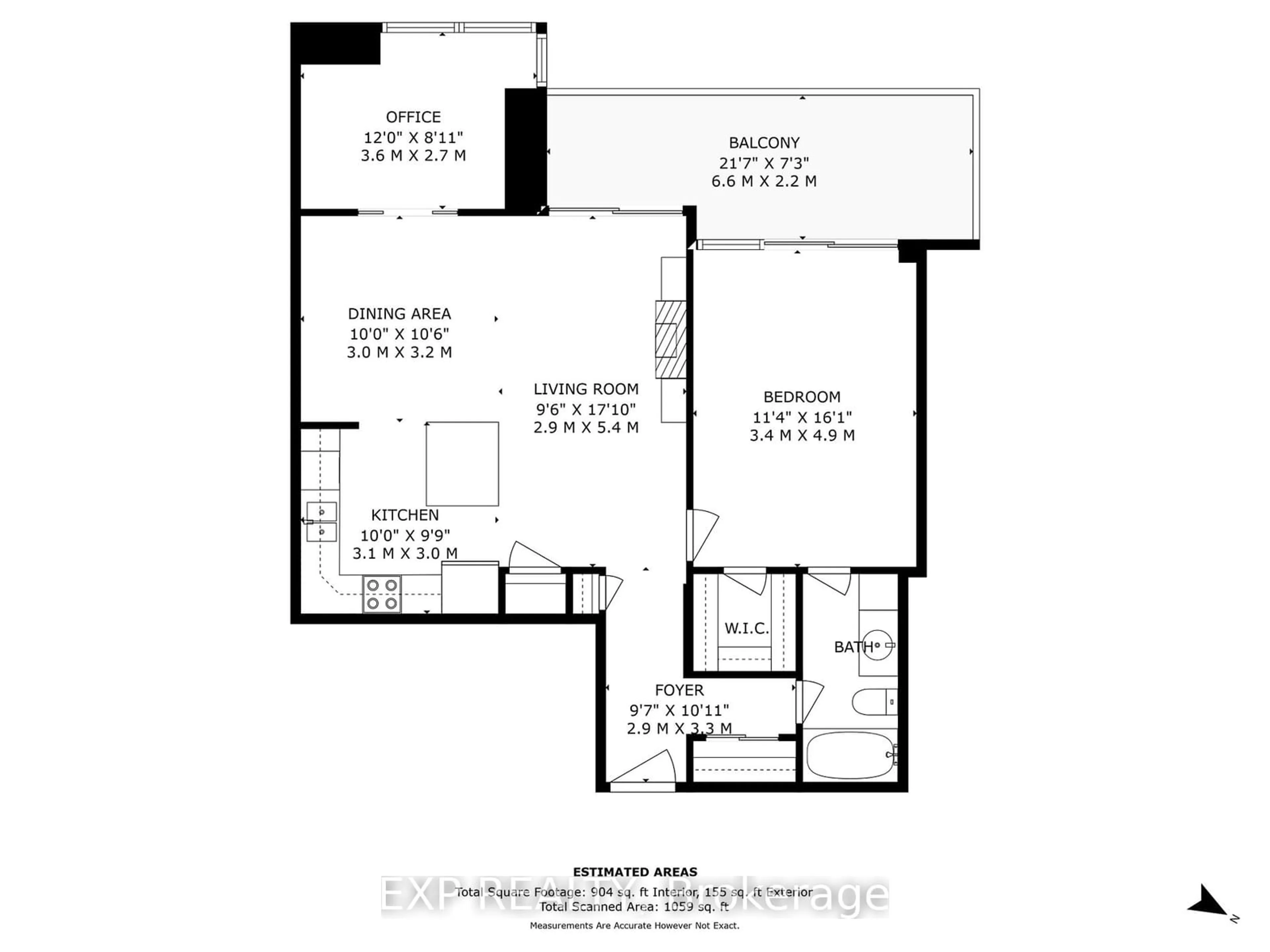 Floor plan for 63 St Clair Ave #605, Toronto Ontario M4V 2Y9