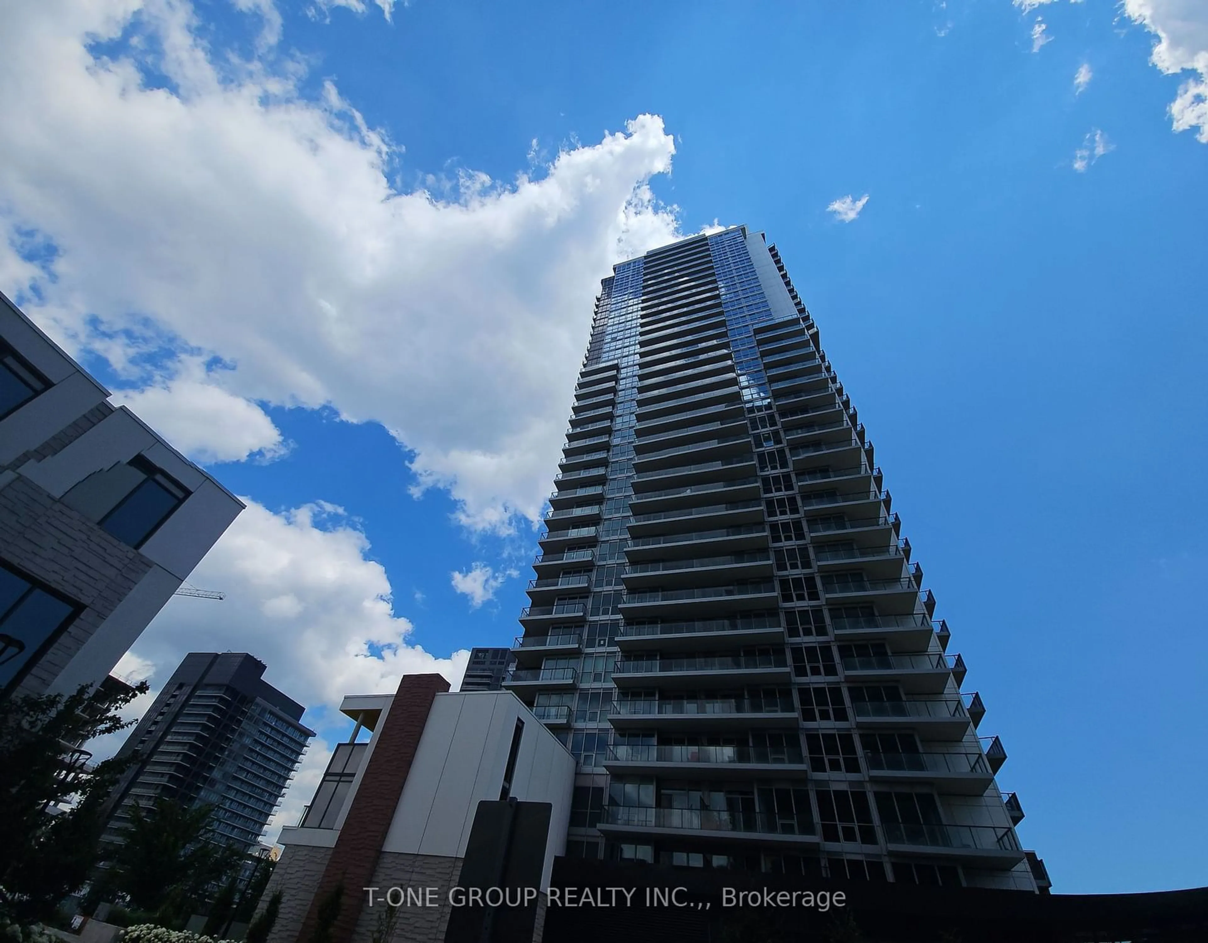 A pic from outside/outdoor area/front of a property/back of a property/a pic from drone, city buildings view from balcony for 95 Mcmahon Dr #707, Toronto Ontario M2K 0H1