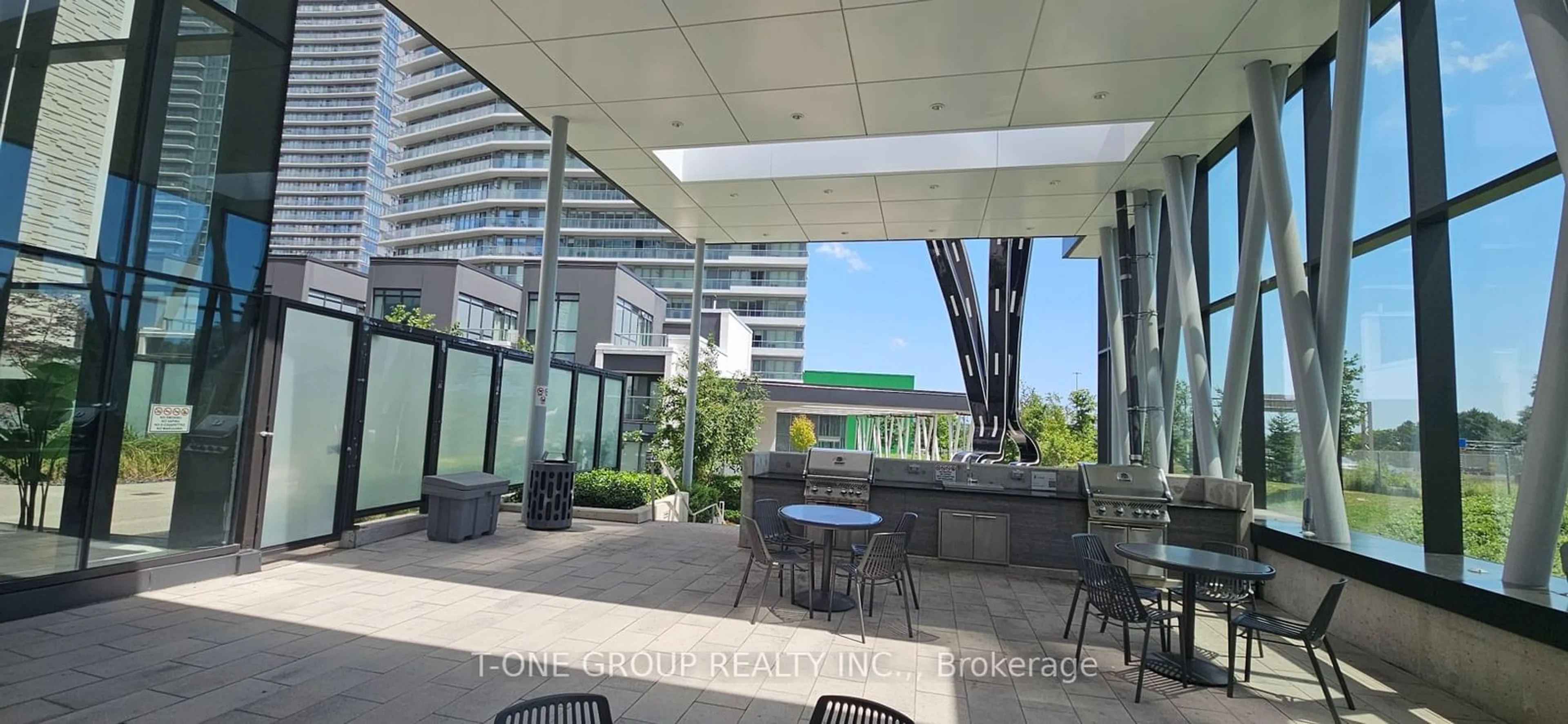 Patio, city buildings view from balcony for 95 Mcmahon Dr #707, Toronto Ontario M2K 0H1