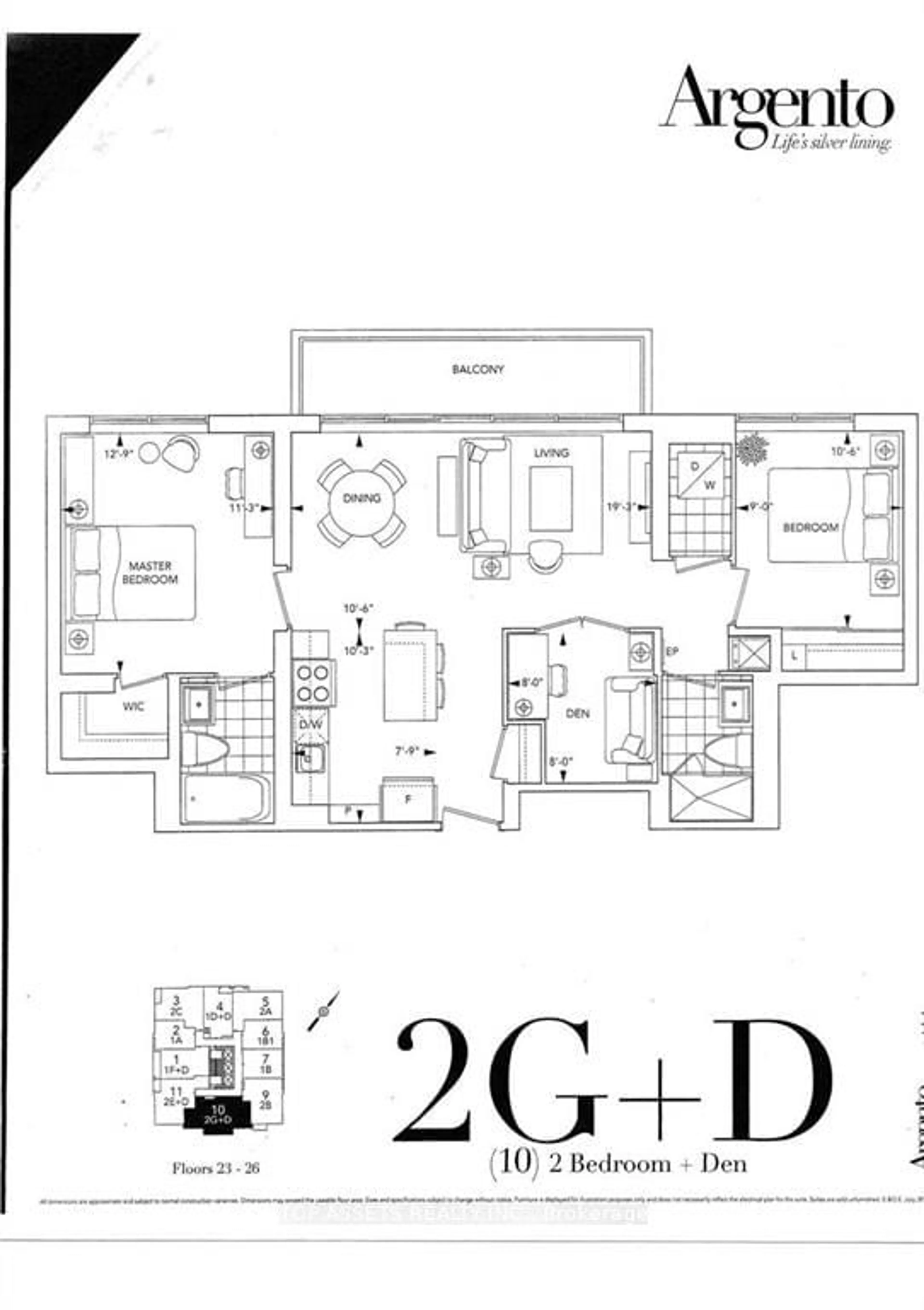 Floor plan for 18 Graydon Hall Dr #2410, Toronto Ontario M3A 0A4