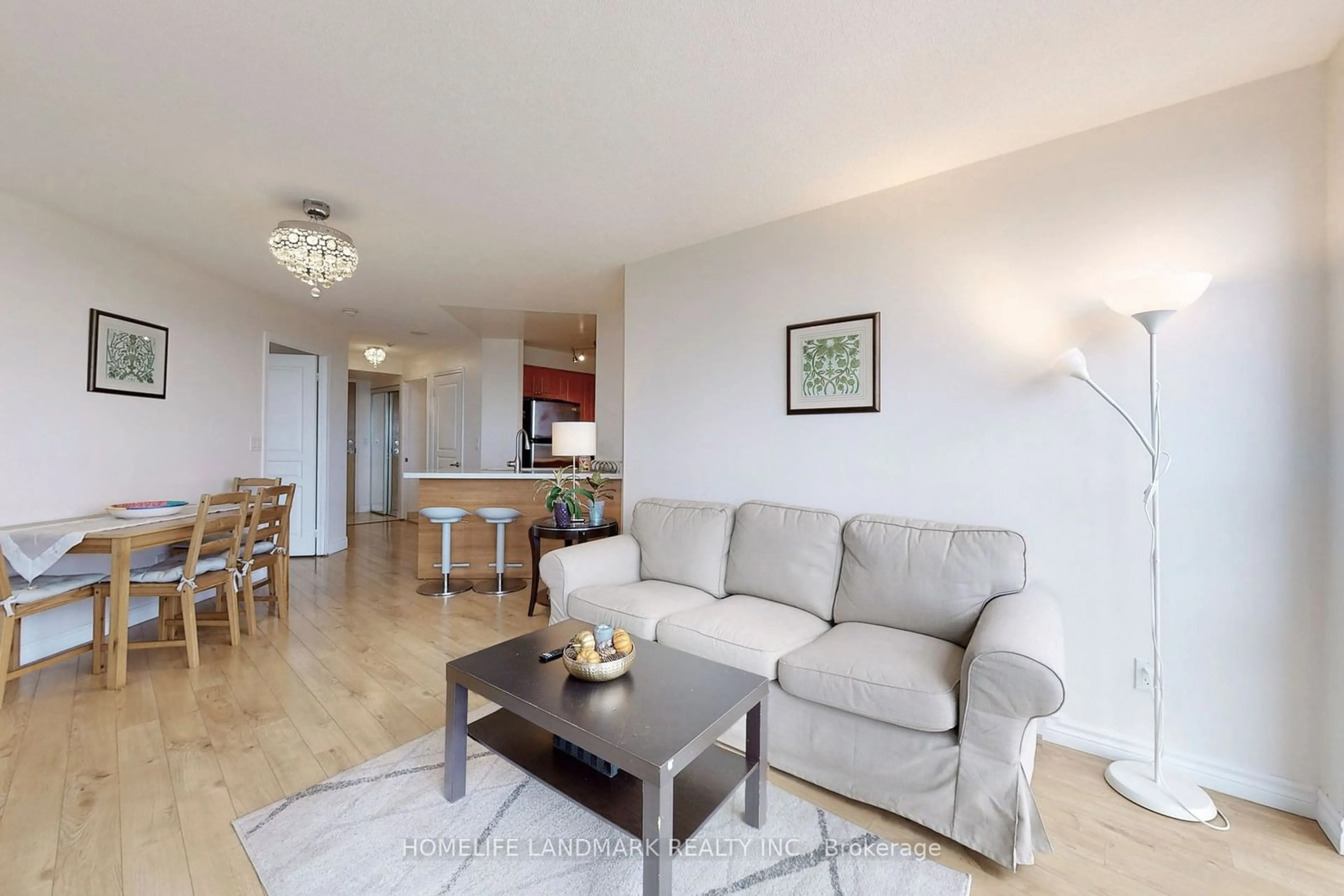 Living room with furniture, wood/laminate floor for 503 Beecroft Rd #1209, Toronto Ontario M2N 0A2