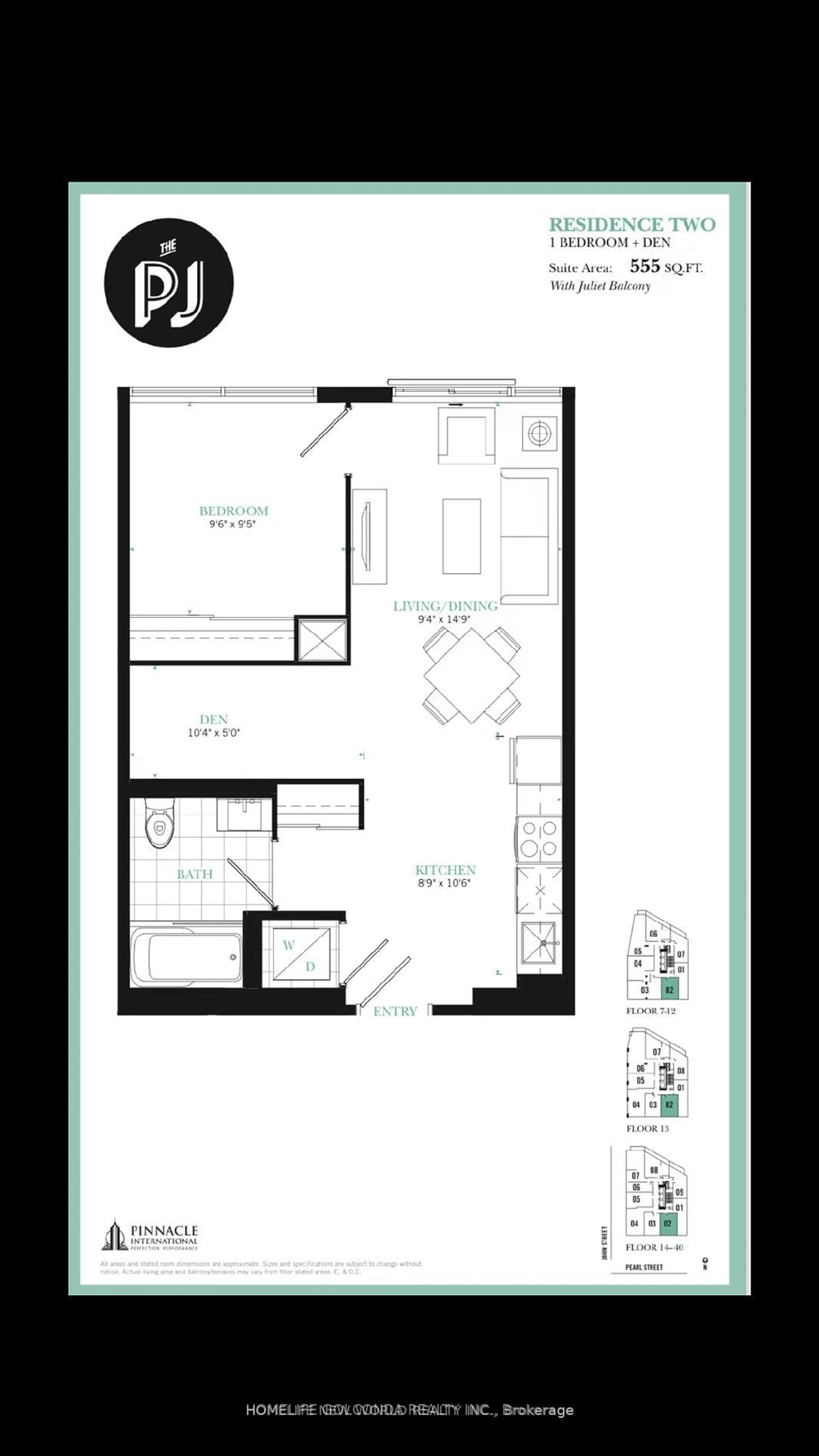 Floor plan for 99 John St #802, Toronto Ontario M5V 0S6