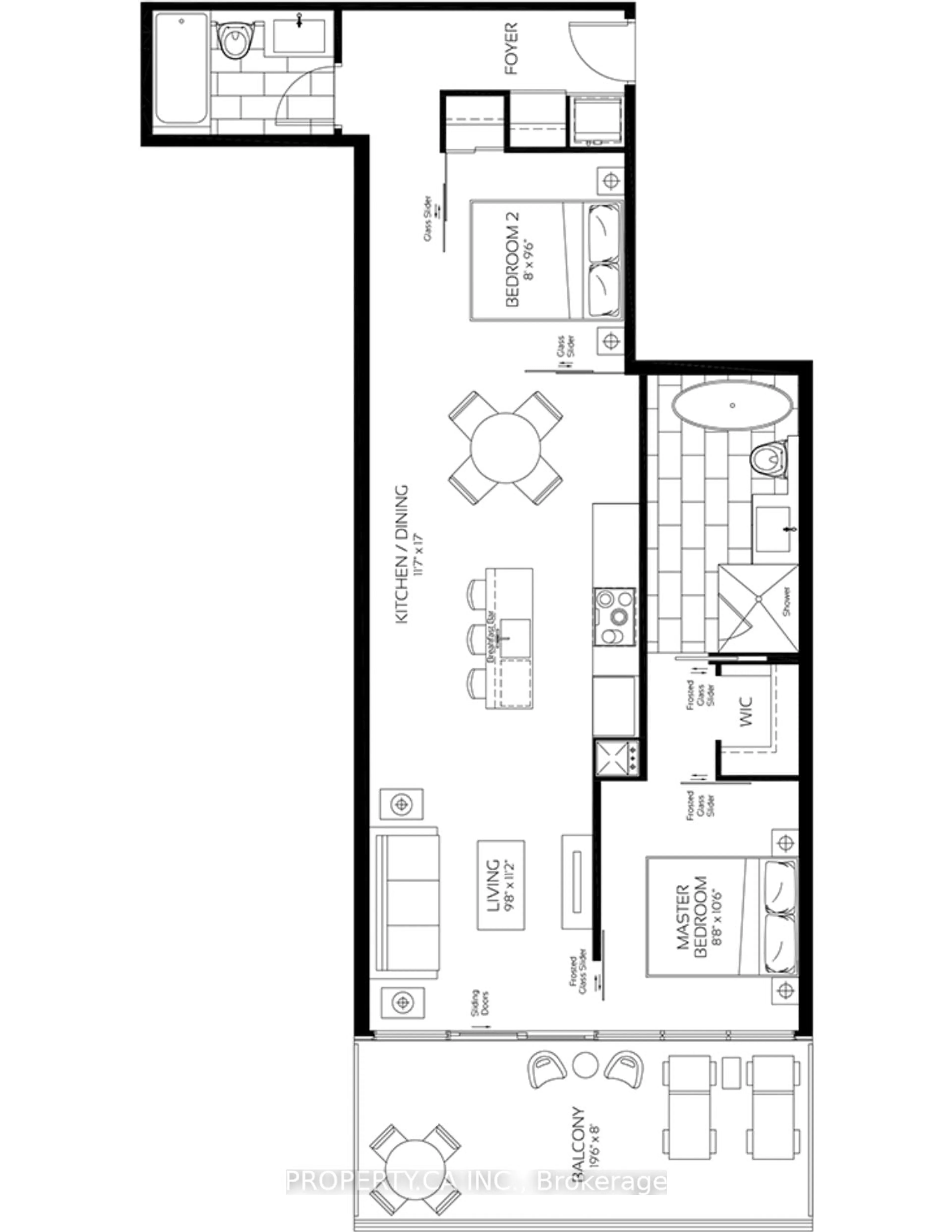 Floor plan for 488 University Ave #2708, Toronto Ontario M5G 0C1