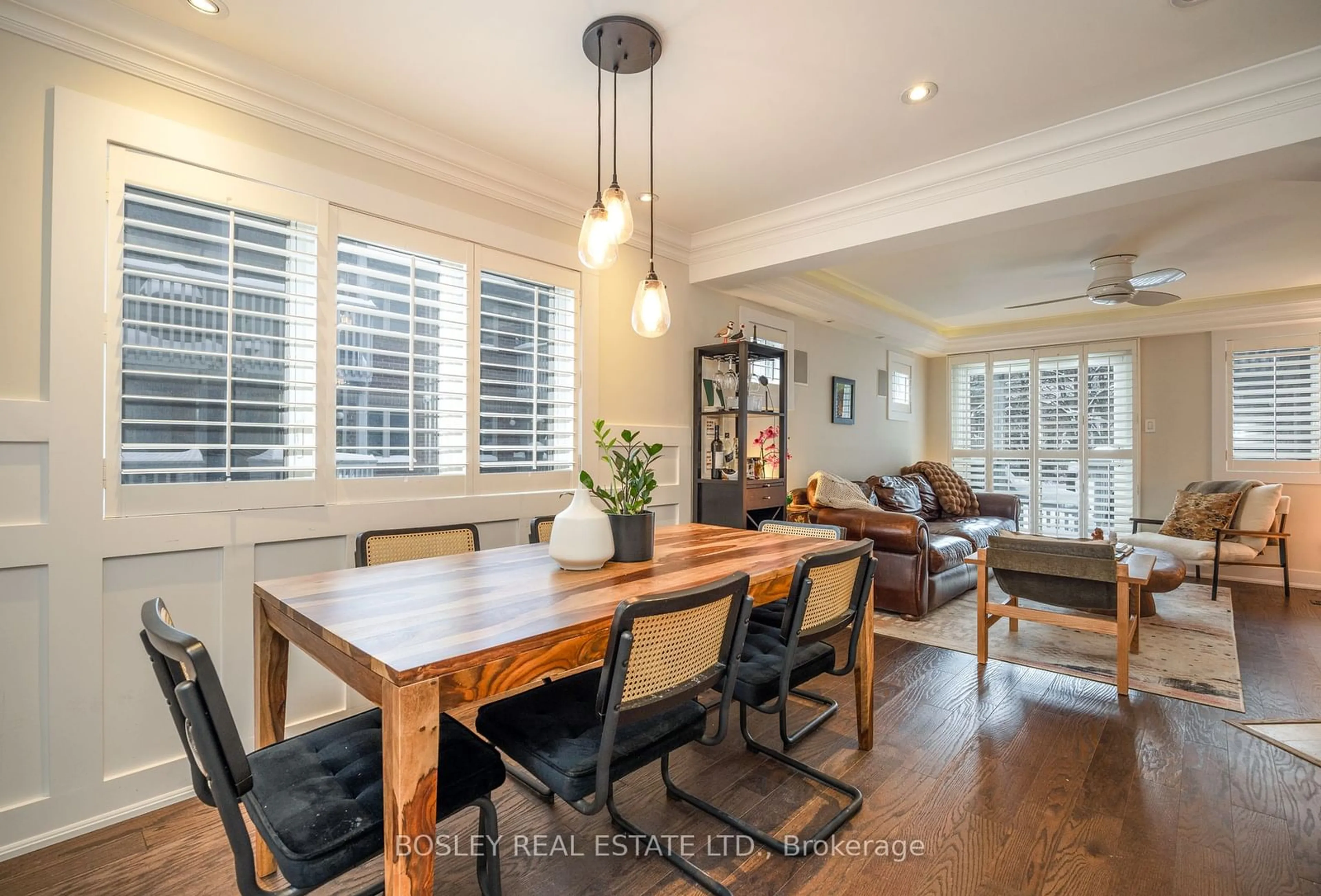 Dining room, wood/laminate floor for 46A Crawford St, Toronto Ontario M6J 3T6