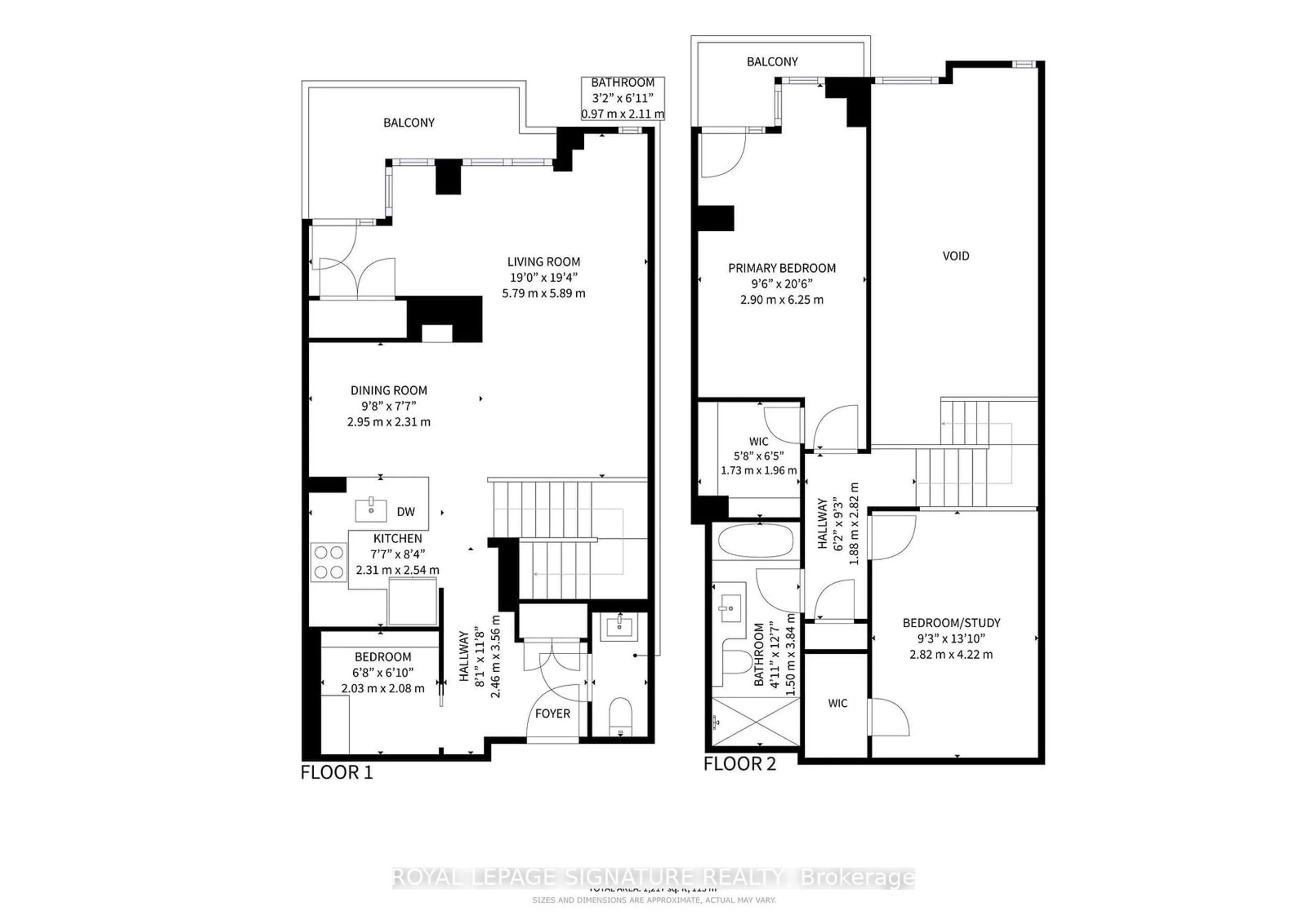 Floor plan for 6 Pirandello St #TH10, Toronto Ontario M6K 0B1