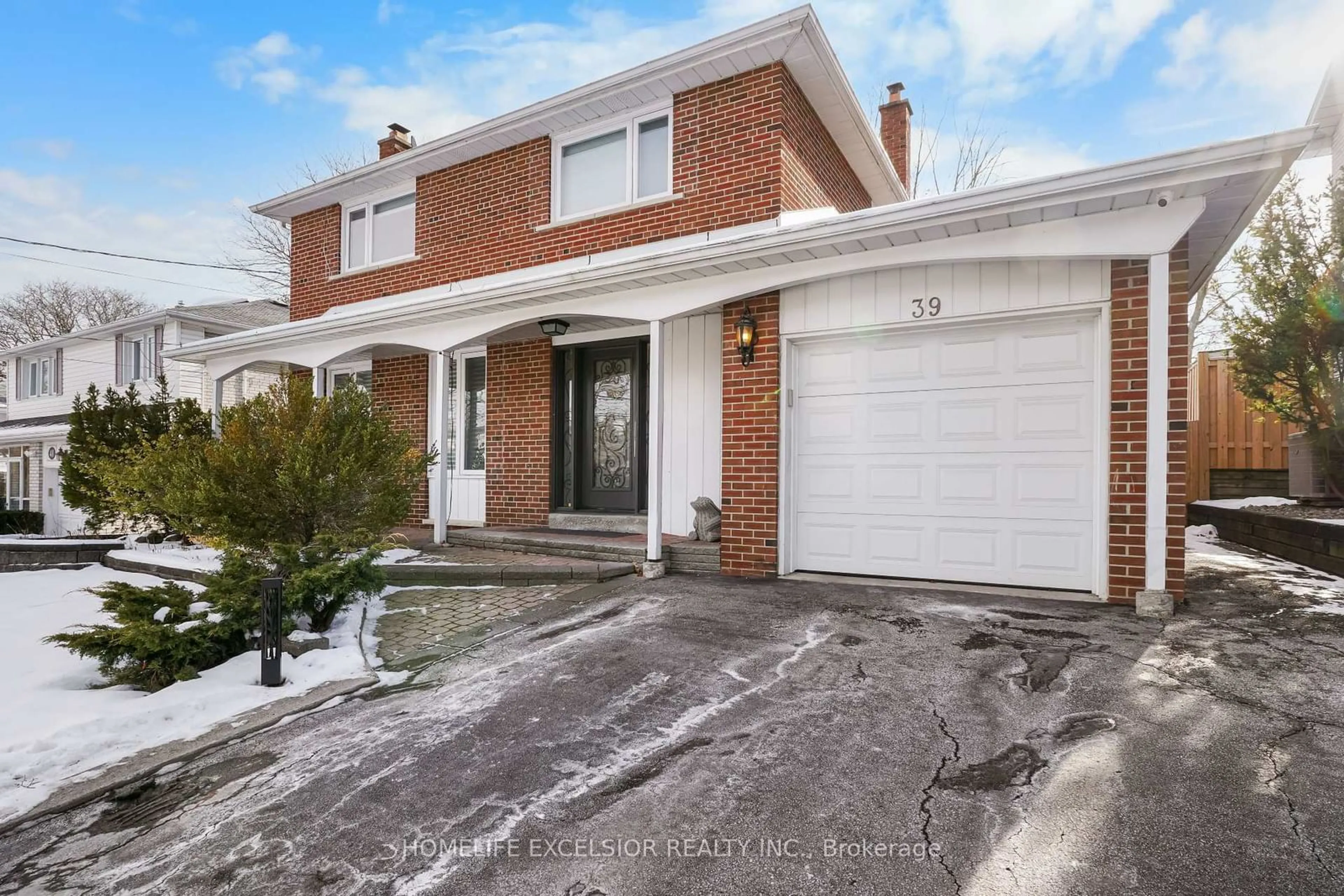 Home with brick exterior material, street for 39 Davean Dr, Toronto Ontario M2L 2R6