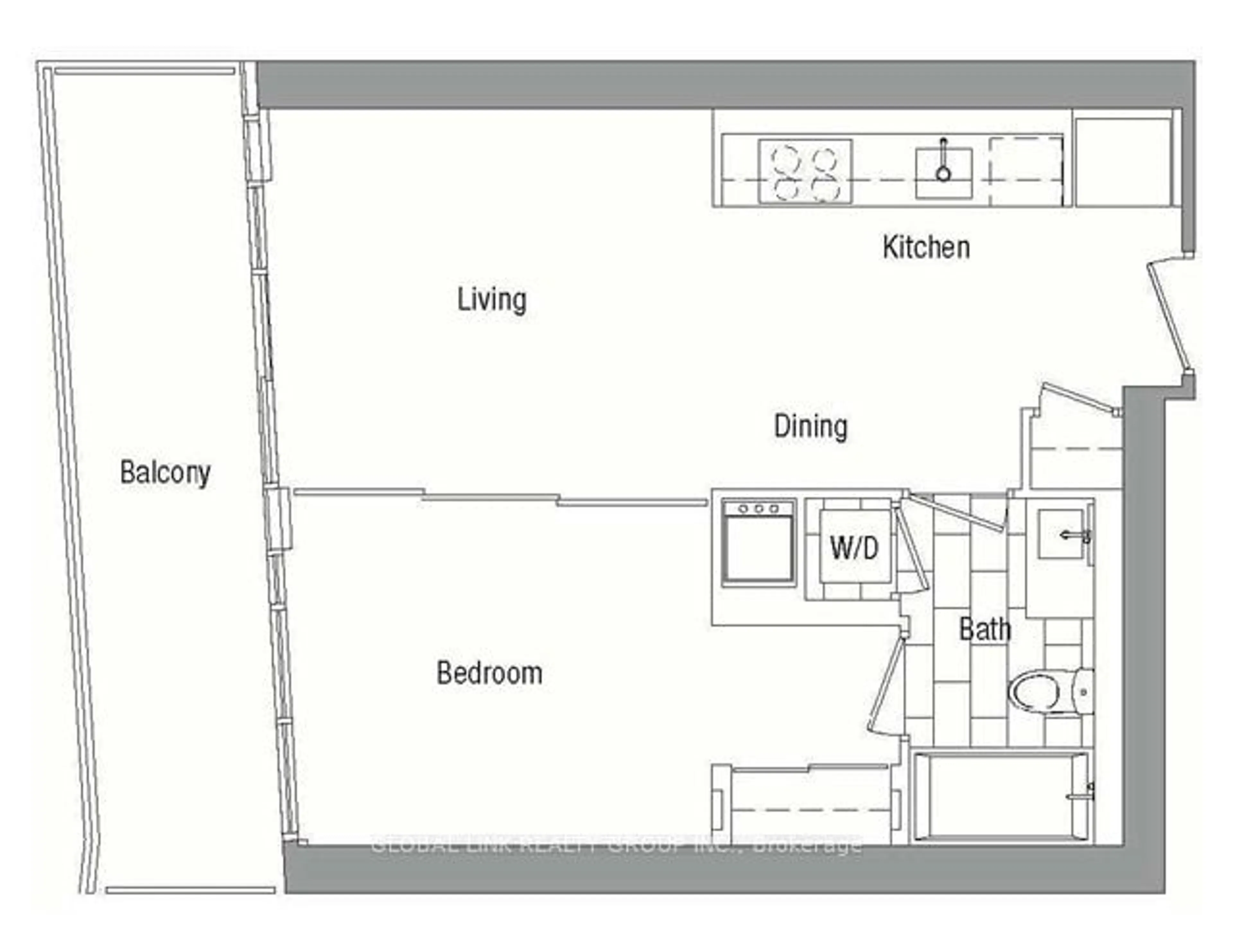 Floor plan for 75 Queens Wharf Rd #2711, Toronto Ontario M5V 0J8