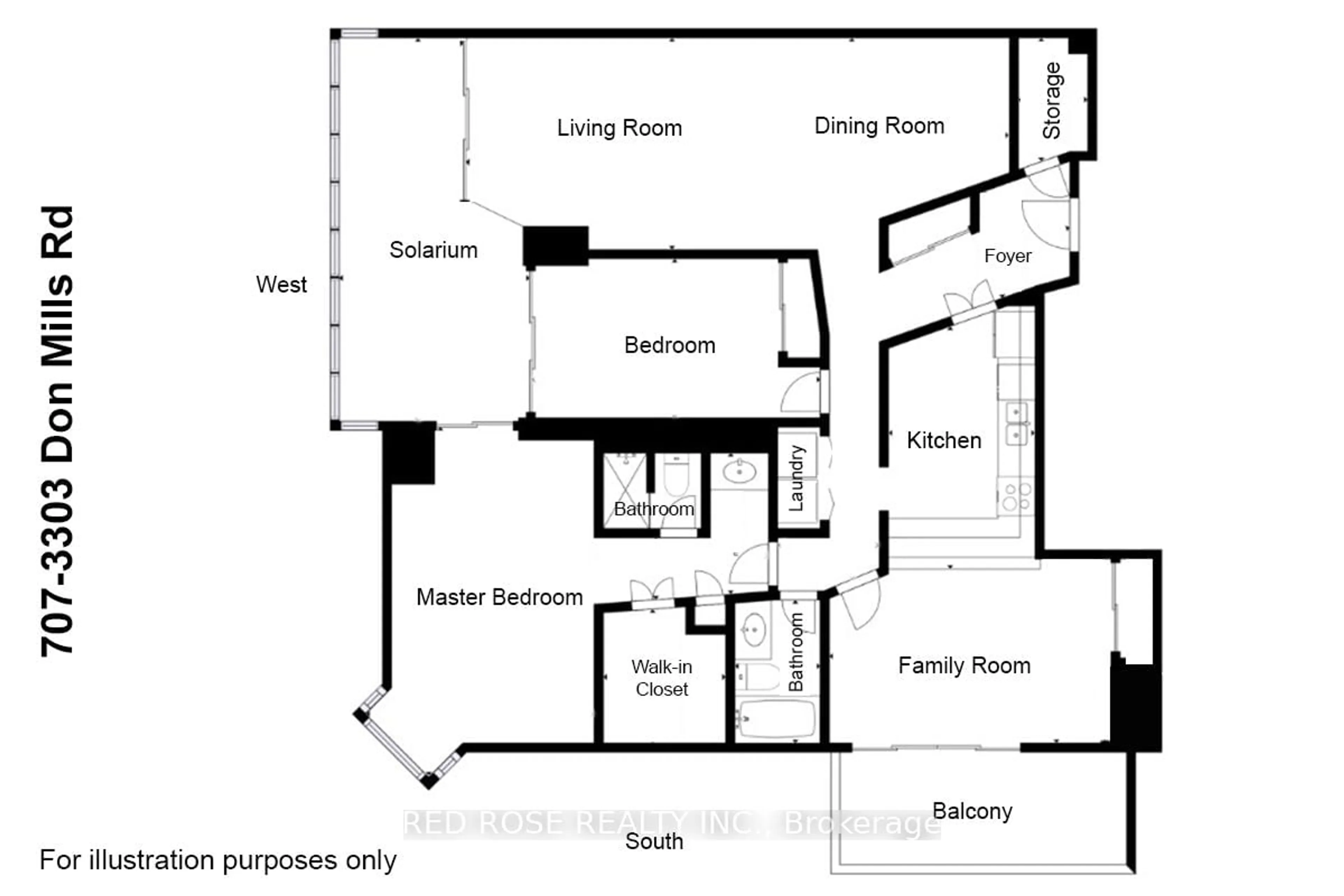 Floor plan for 3303 Don Mills Rd #707, Toronto Ontario M2J 4T6