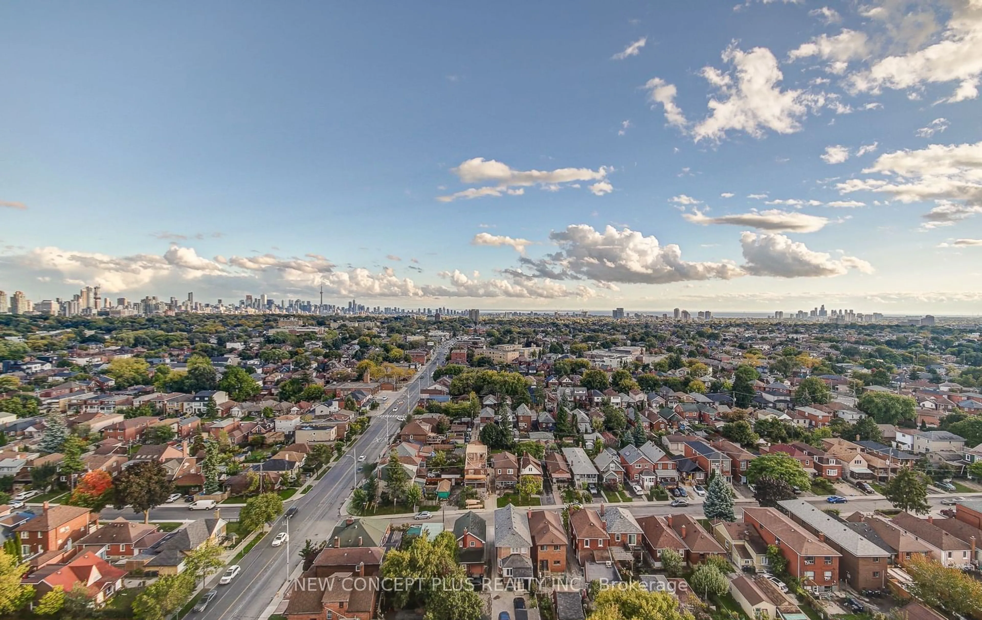 A pic from outside/outdoor area/front of a property/back of a property/a pic from drone, city buildings view from balcony for 1603 Eglinton Ave #1604, Toronto Ontario M6E 0A1