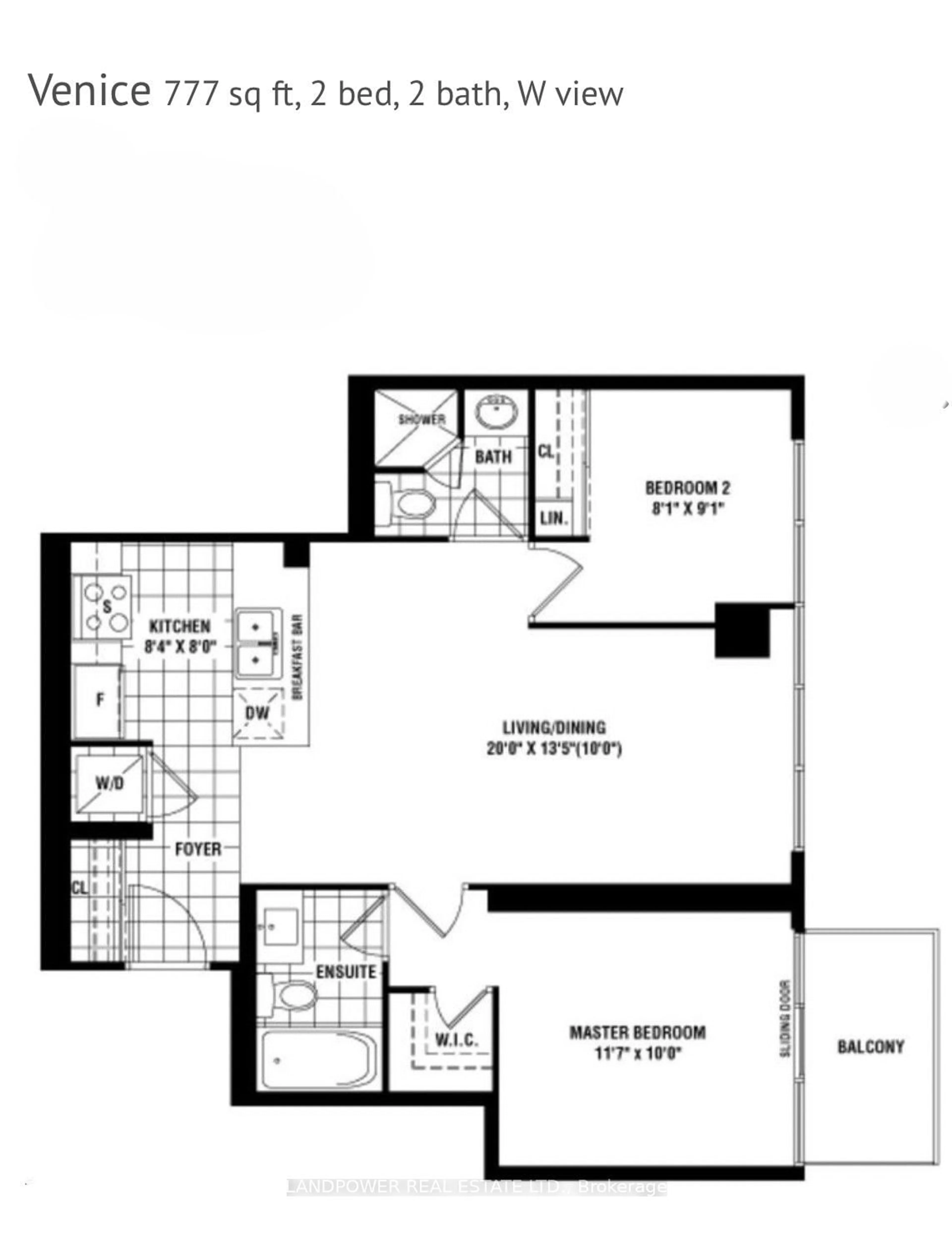 Floor plan for 825 Church St #2901, Toronto Ontario M4W 3Z4