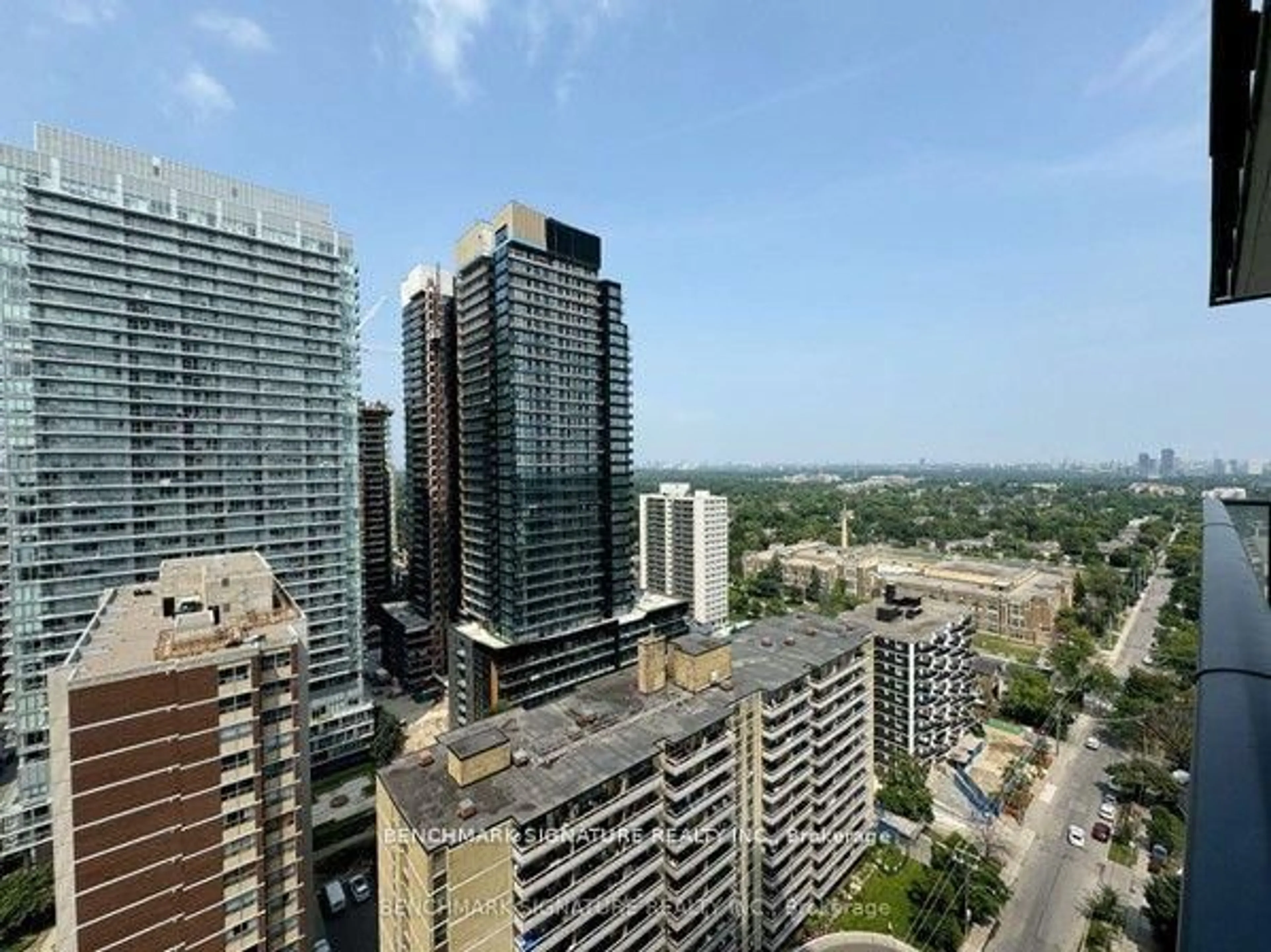 A pic from outside/outdoor area/front of a property/back of a property/a pic from drone, city buildings view from balcony for 185 Roehampton Ave #1904, Toronto Ontario M4P 2K5