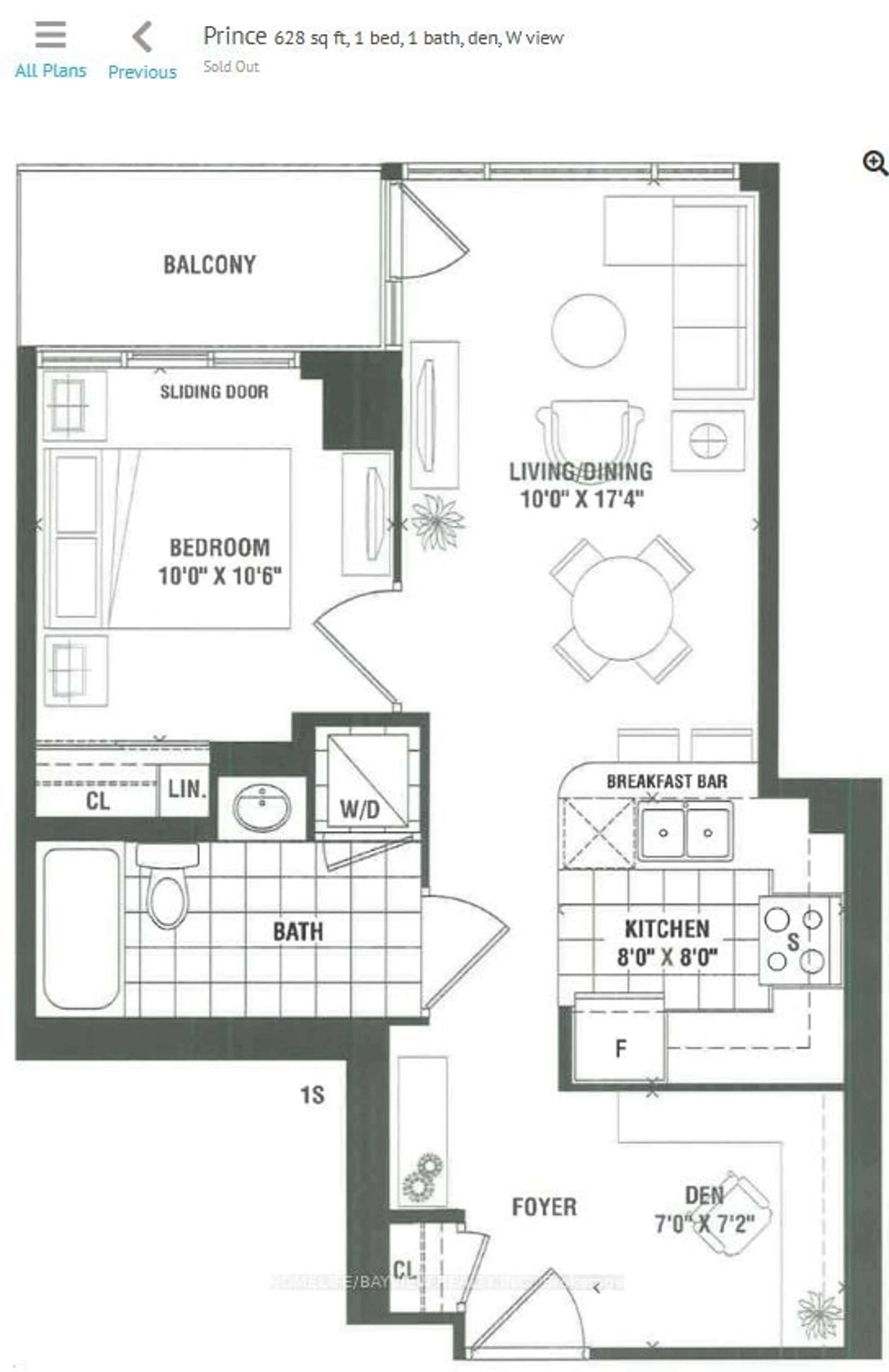 Floor plan for 4955 yonge St #916, Toronto Ontario M2N 5N6