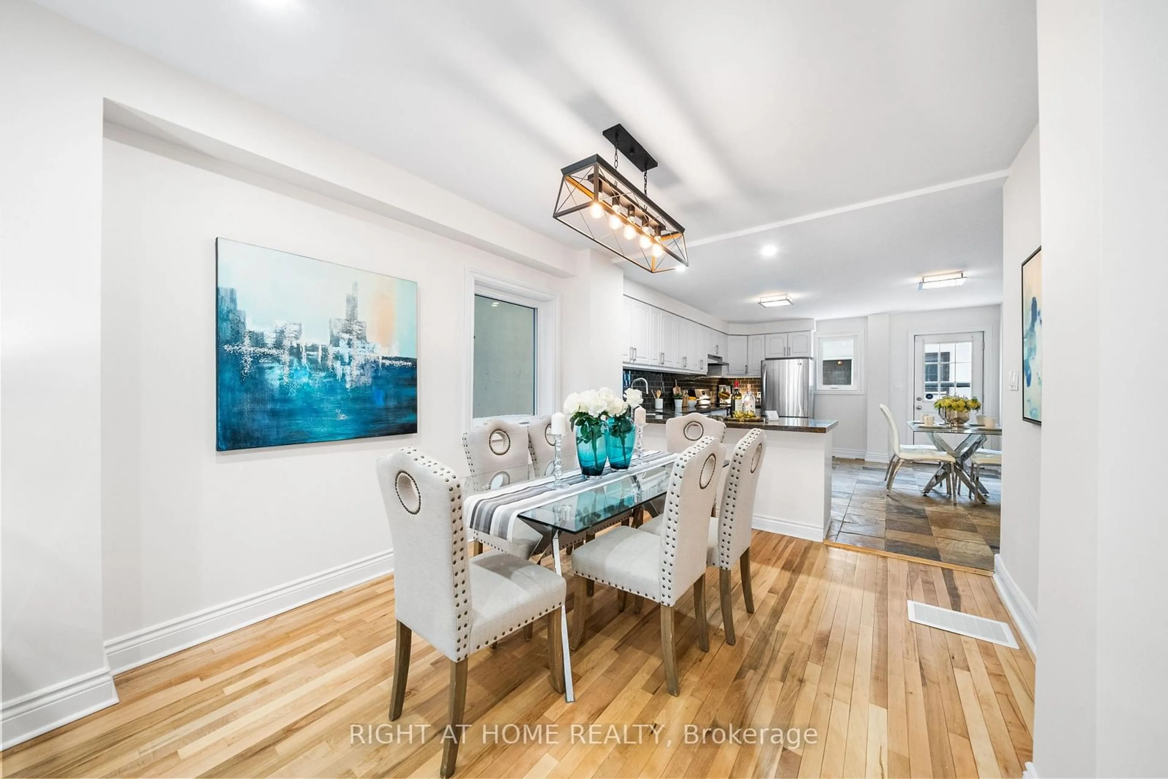 Dining room, wood/laminate floor for 441 Winona Dr, Toronto Ontario M6C 3T4