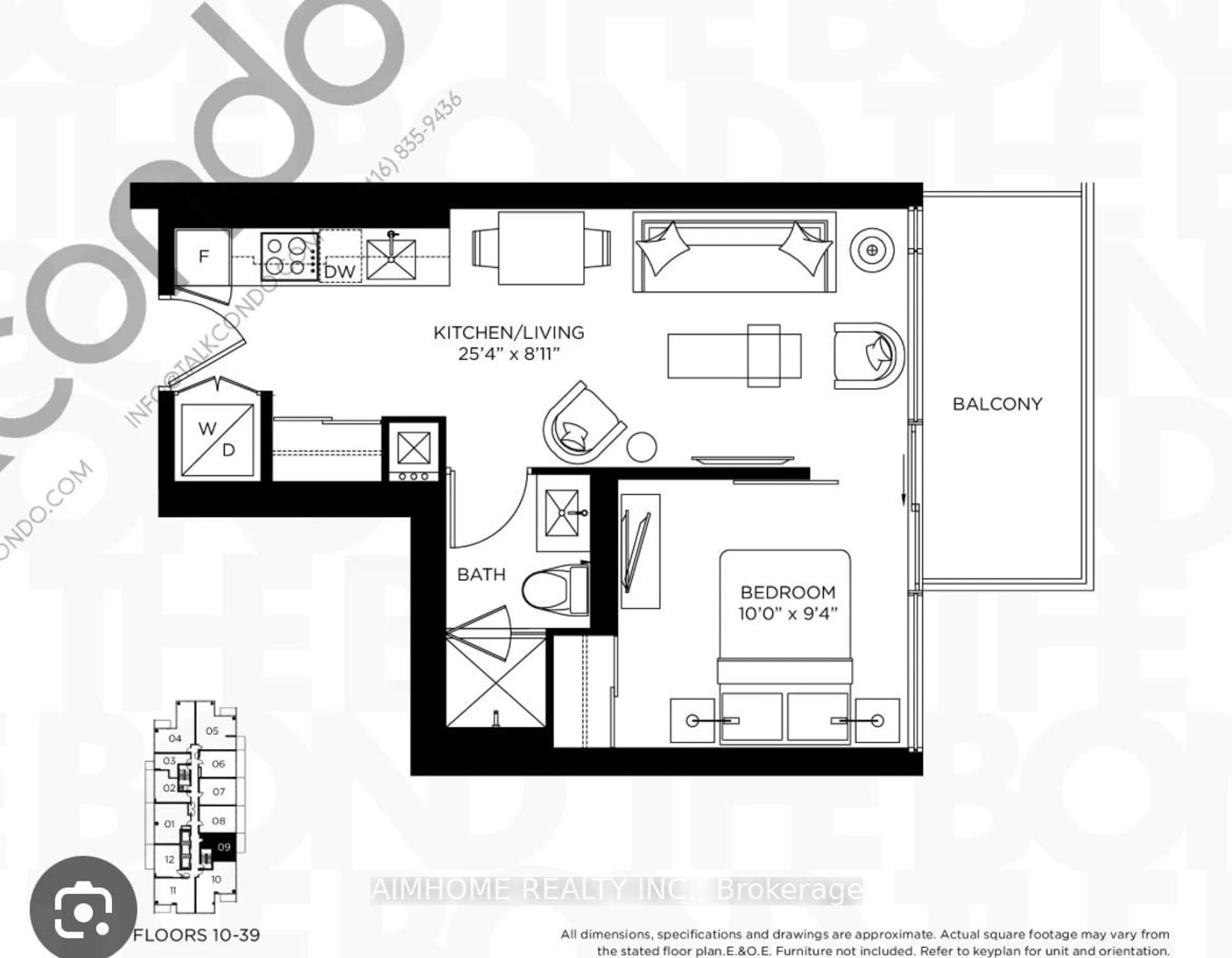 Floor plan for 290 Adelaide St #4009, Toronto Ontario M5V 0P3