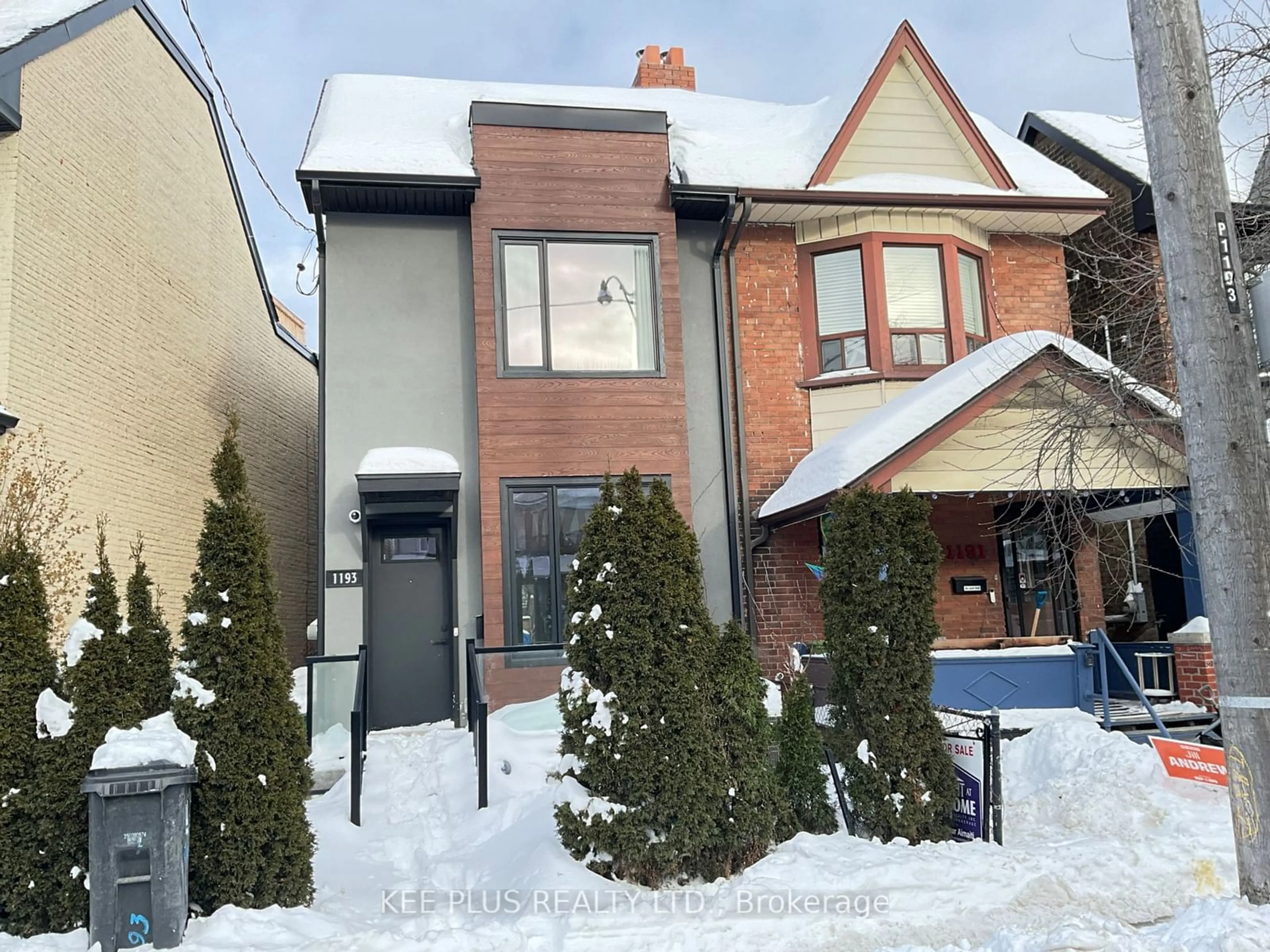 Home with brick exterior material, street for 1193 Ossington Ave, Toronto Ontario M6G 3W4