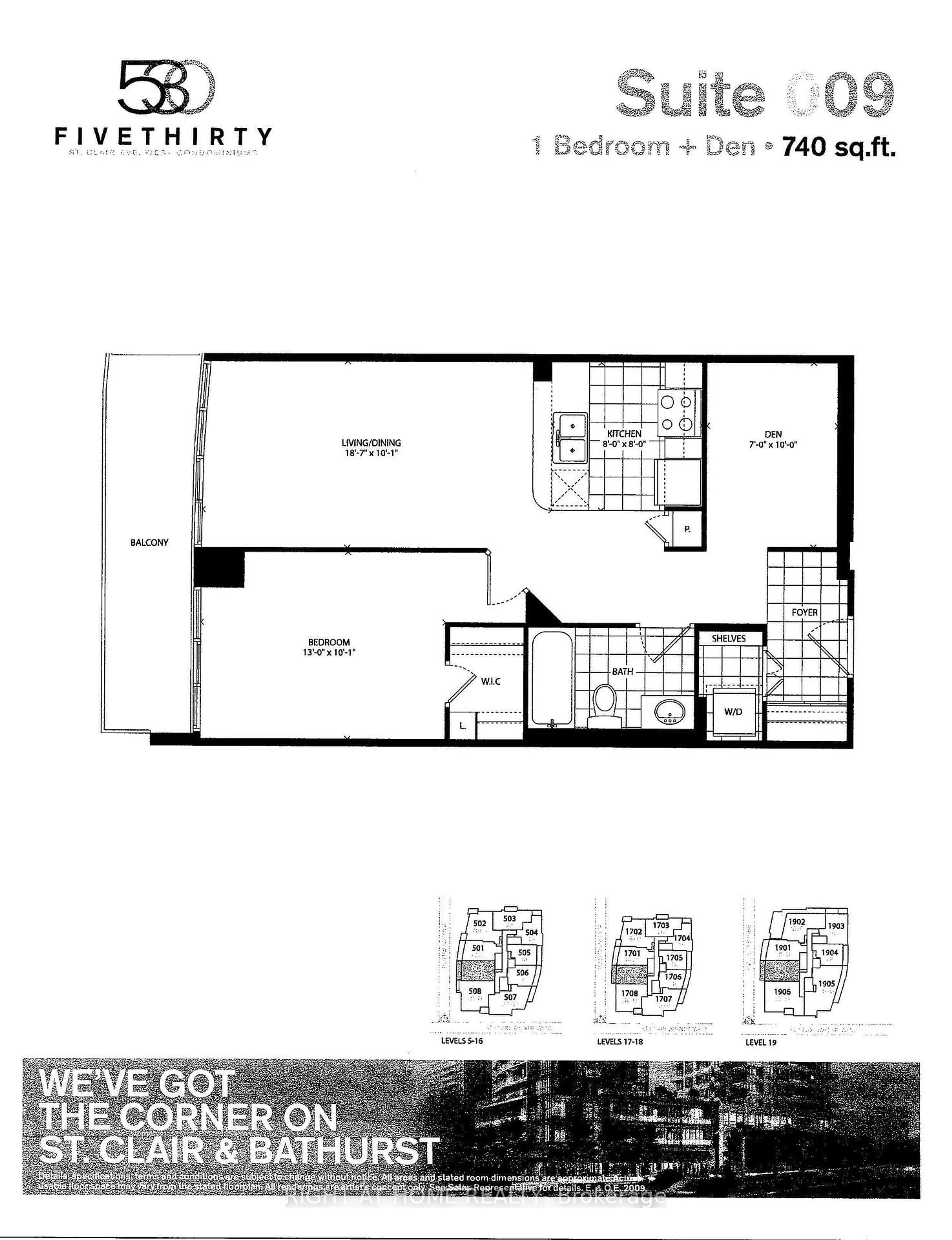 Floor plan for 530 st clair Ave #1309, Toronto Ontario M6C 0A2