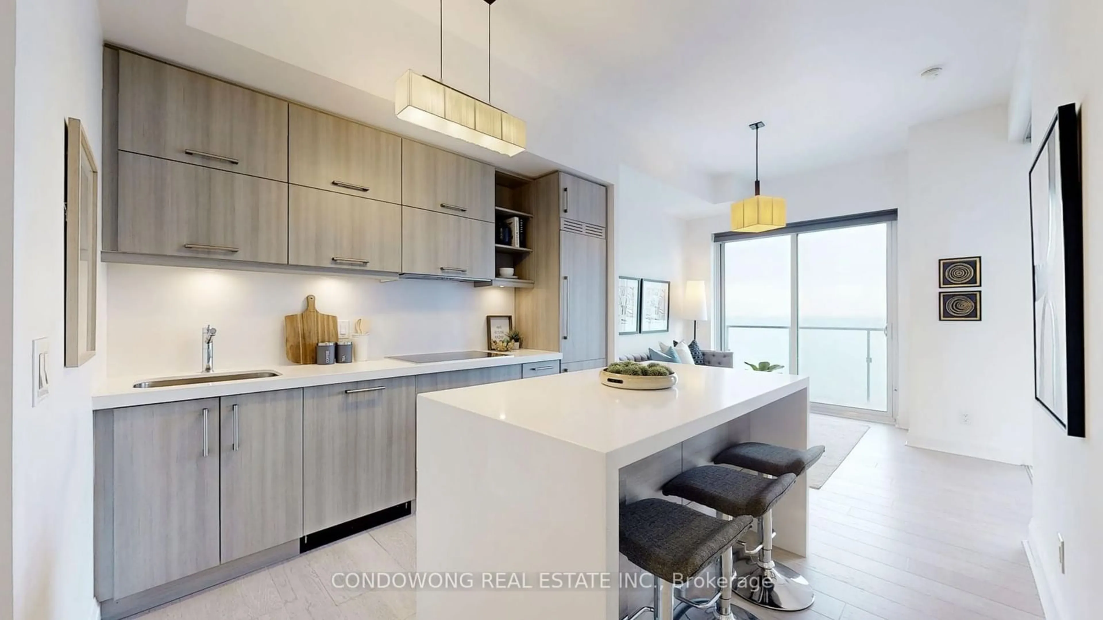 Contemporary kitchen, ceramic/tile floor for 1080 Bay St #4407, Toronto Ontario M5S 0A5