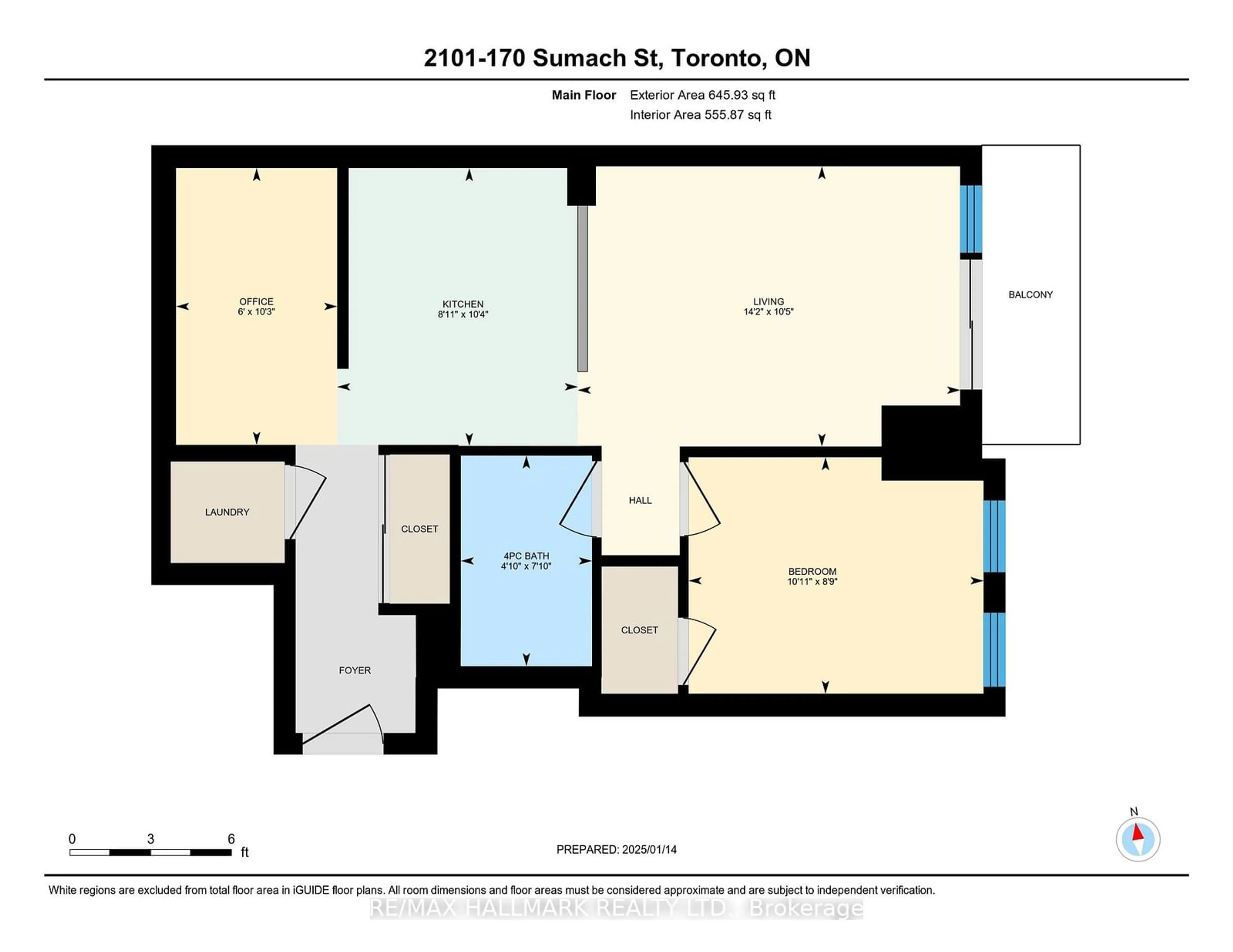 Floor plan for 170 Sumach St #2101, Toronto Ontario M5A 0C3