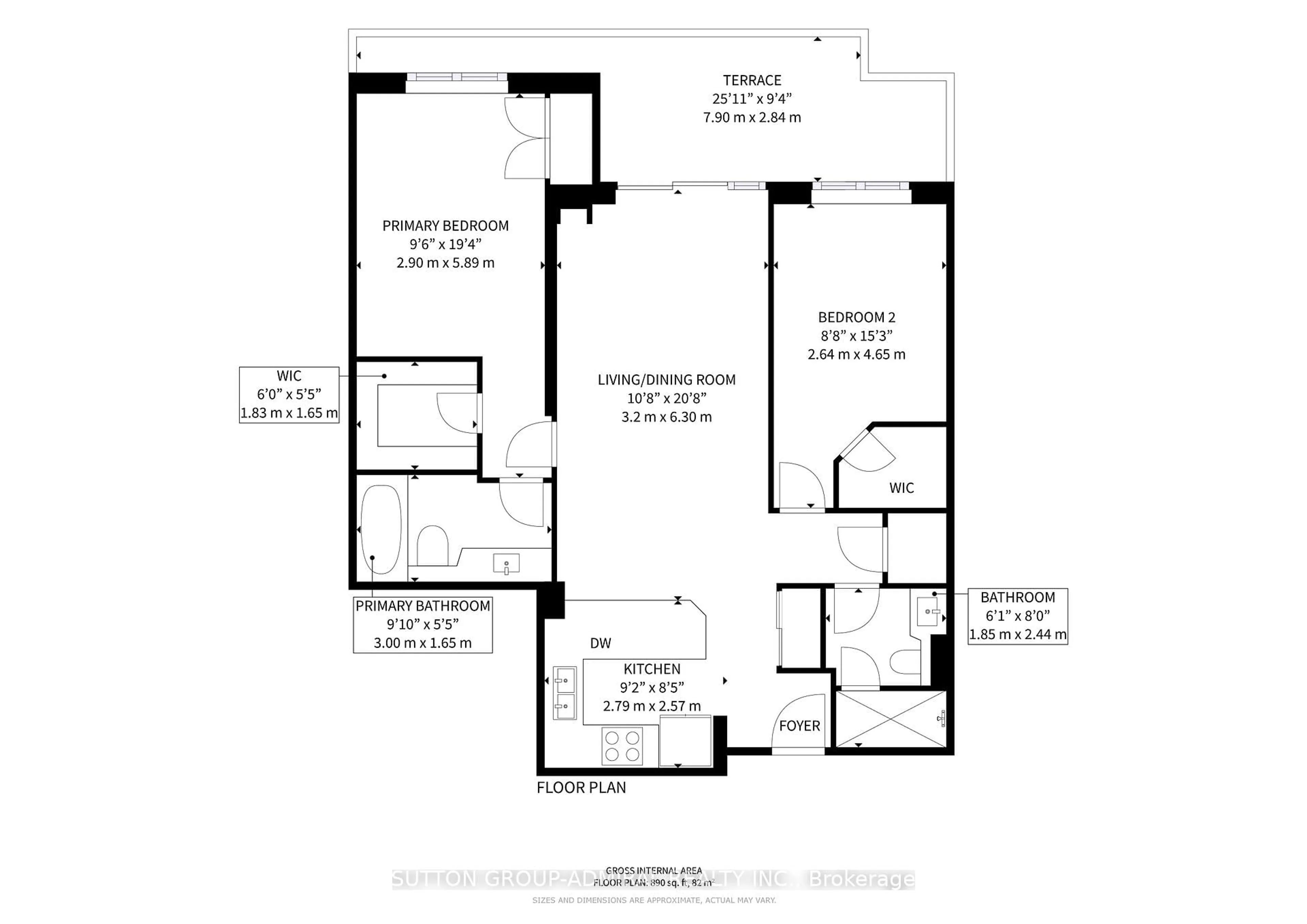 Floor plan for 1000 King St #101, Toronto Ontario M6K 3N1