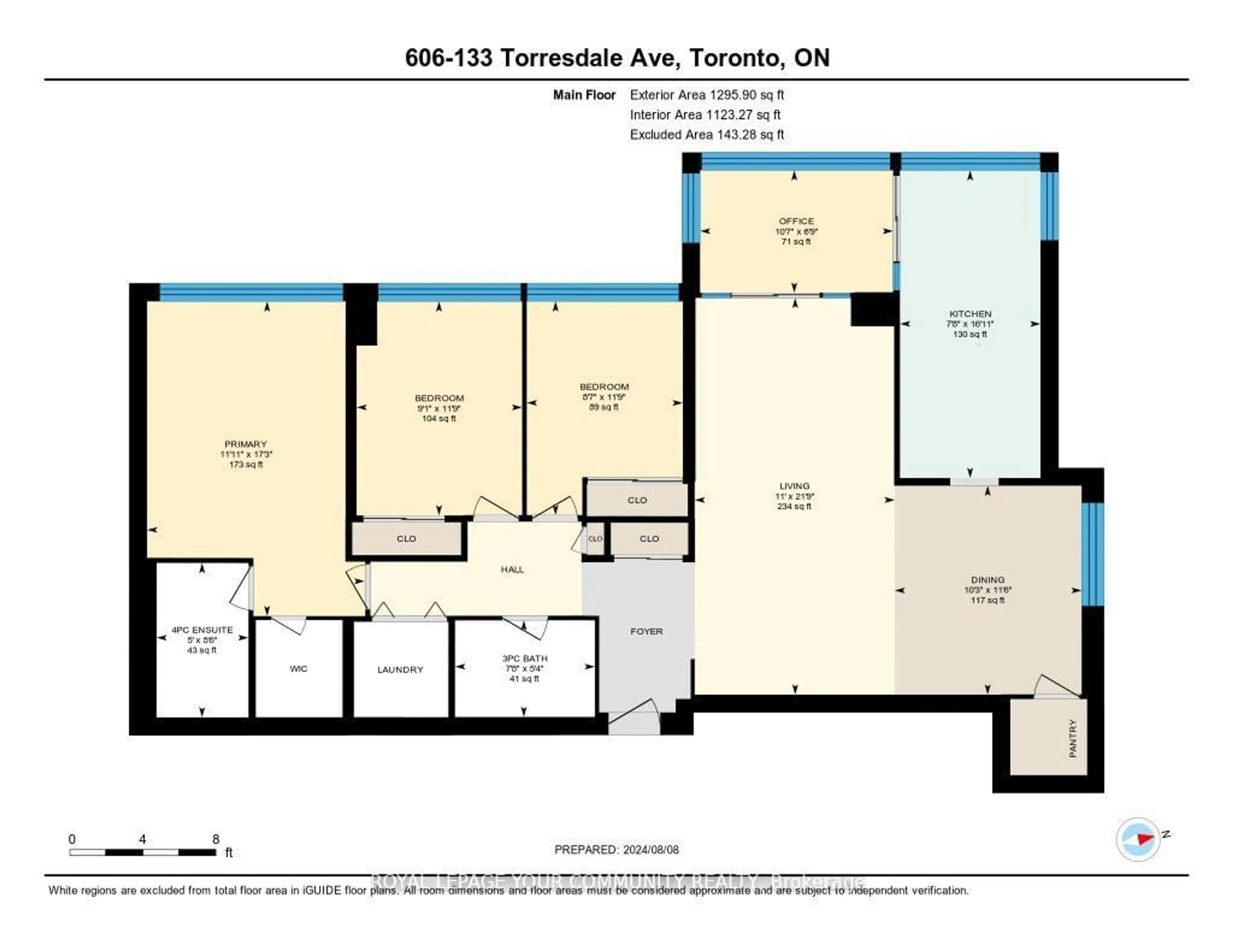 Floor plan for 133 Torresdale Ave #606, Toronto Ontario M2R 3T2