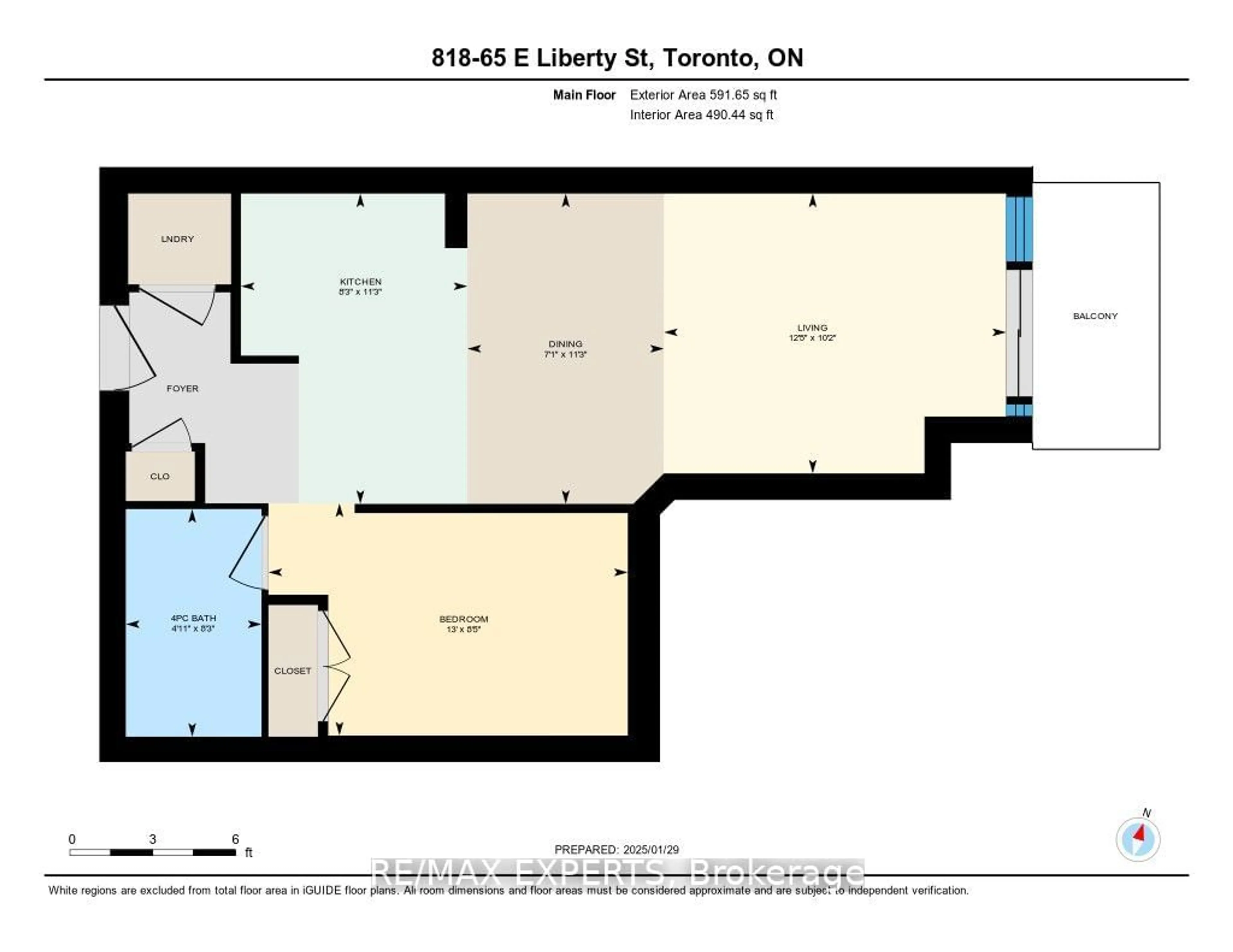 Floor plan for 65 E Liberty St #818, Toronto Ontario M6K 0B1